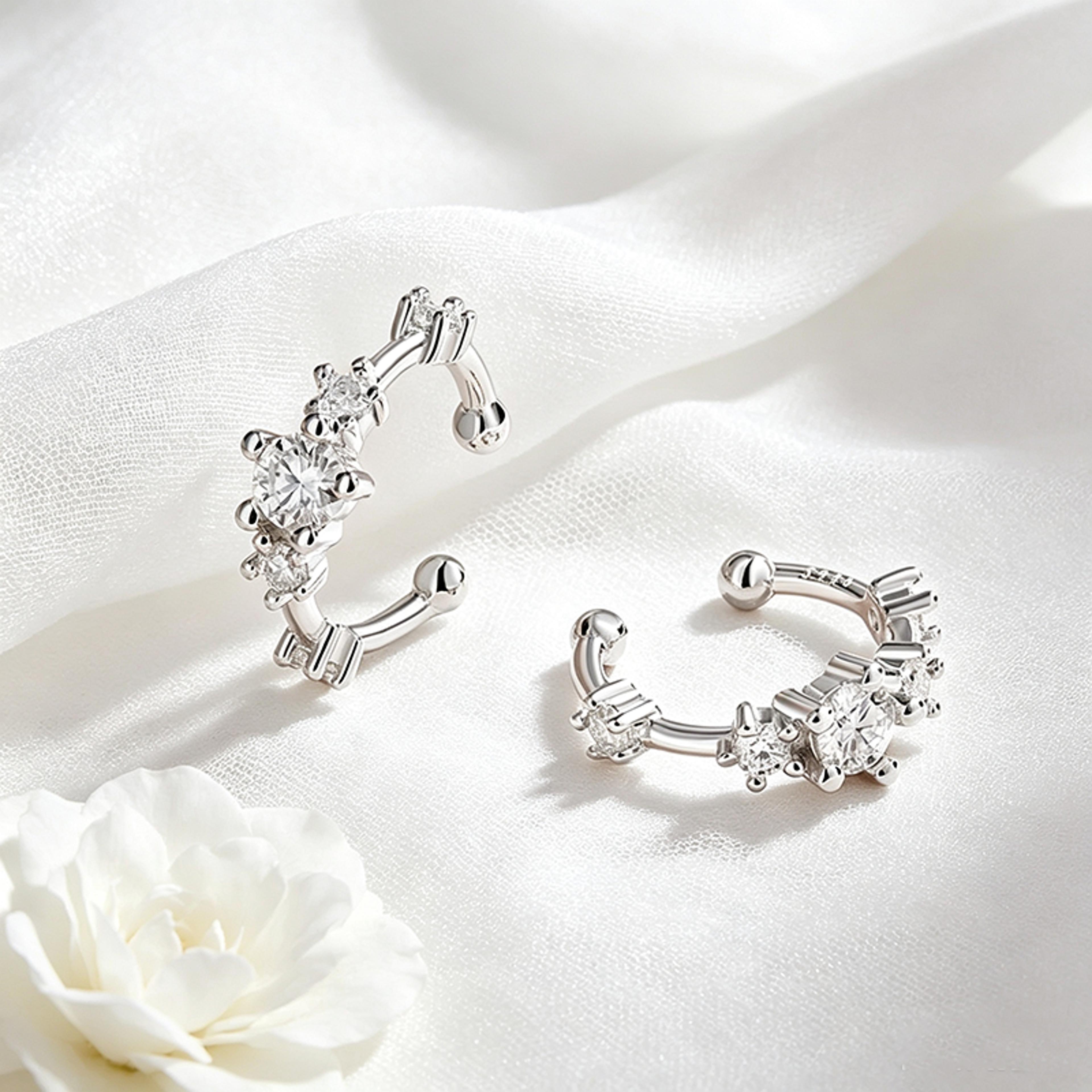 0.64ct moissanite clip on earrings in s925 sterling silver