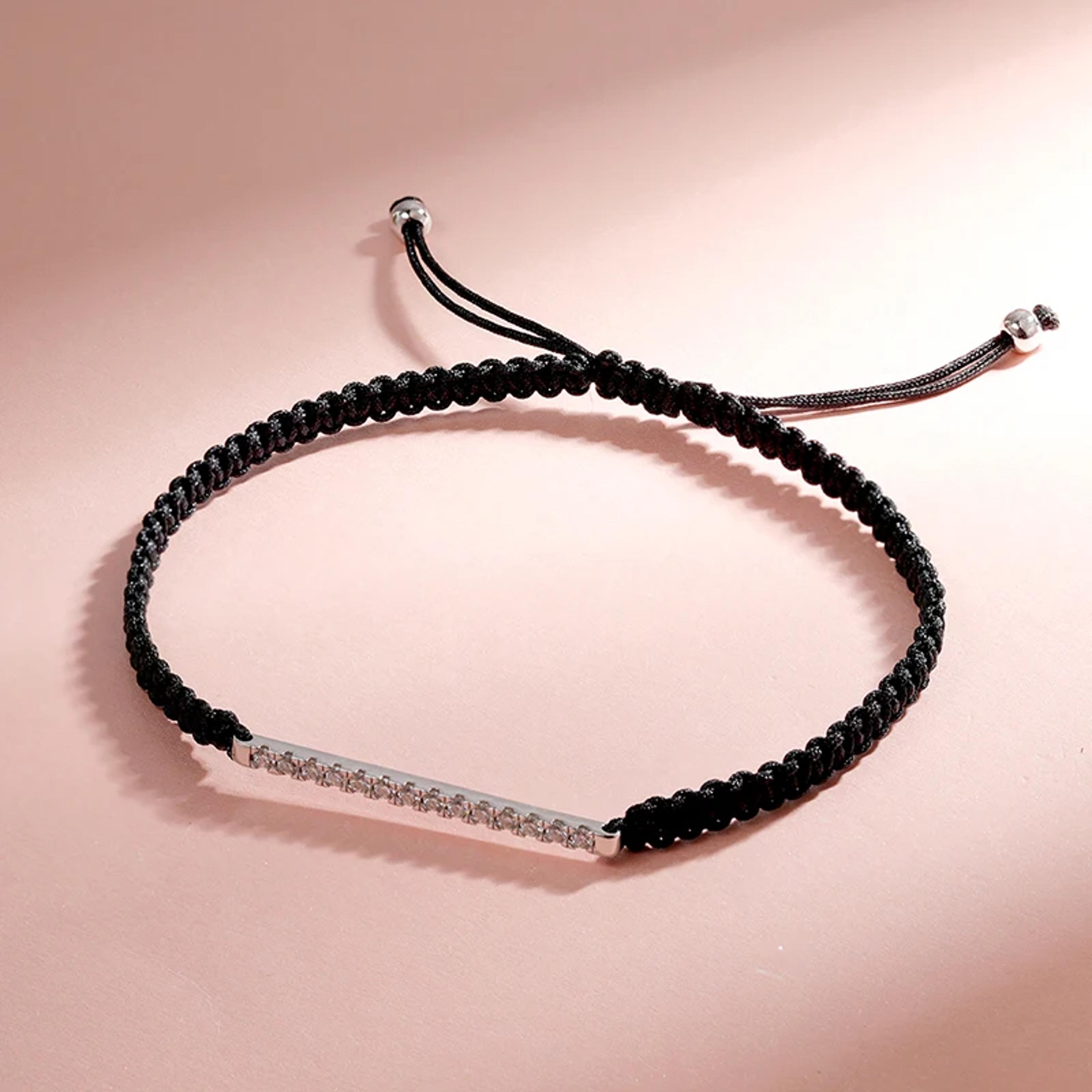 braided moissanite bracelet 925 sterling silver adjustable unisex jewelry