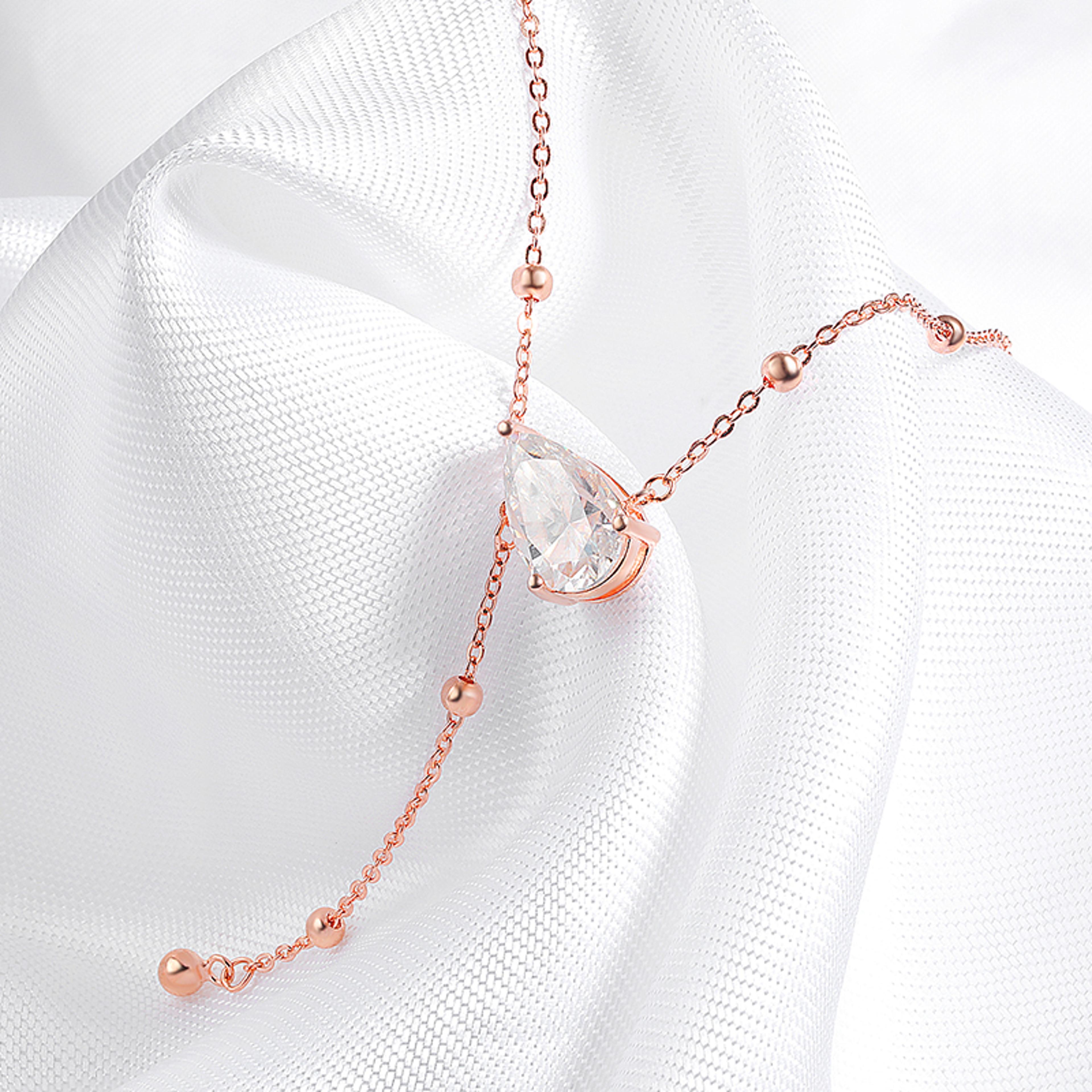 pear cut moissanite necklace 925 sterling silver water drop pendant for women