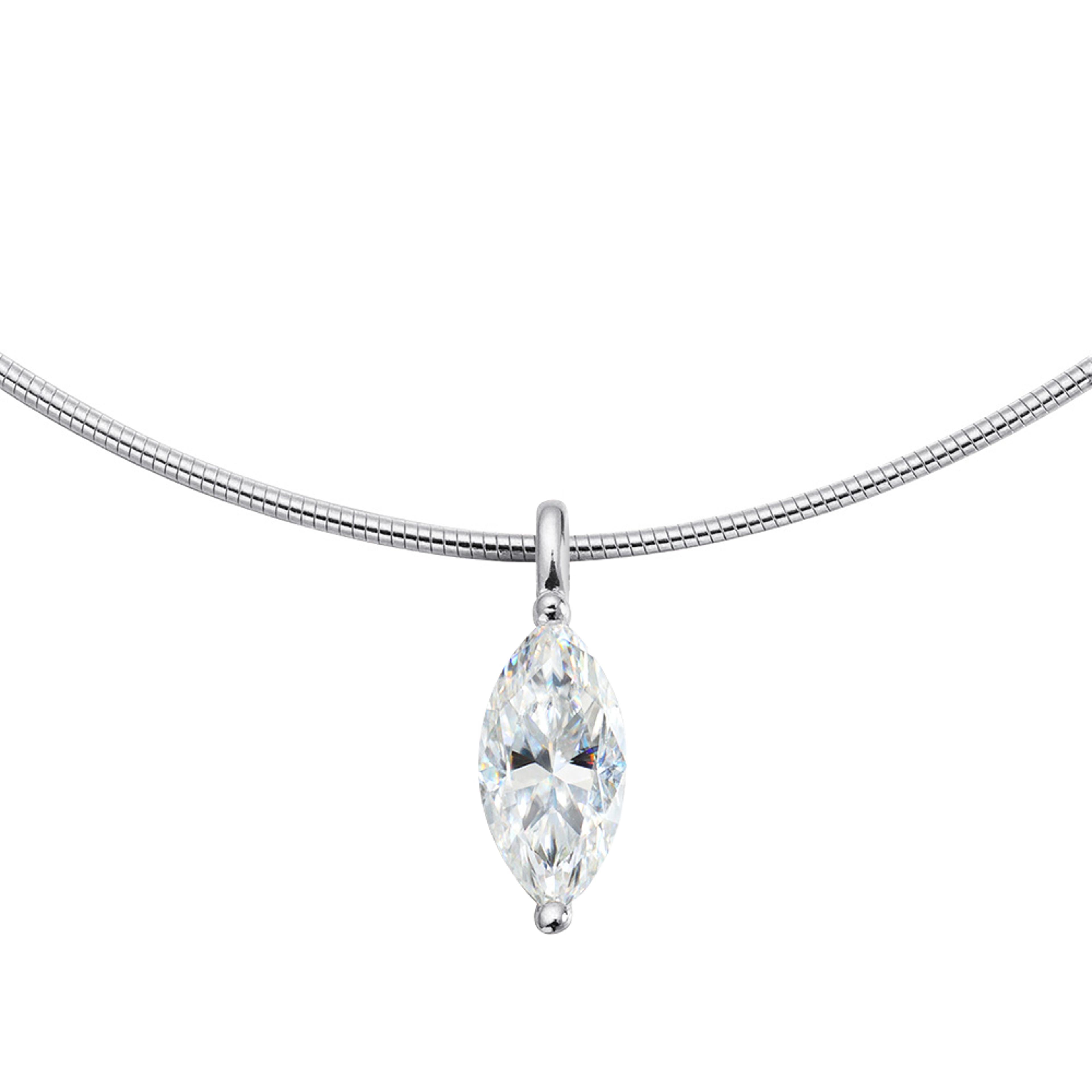 3ct marquise moissanite necklace sterling silver solitaire pendant for women
