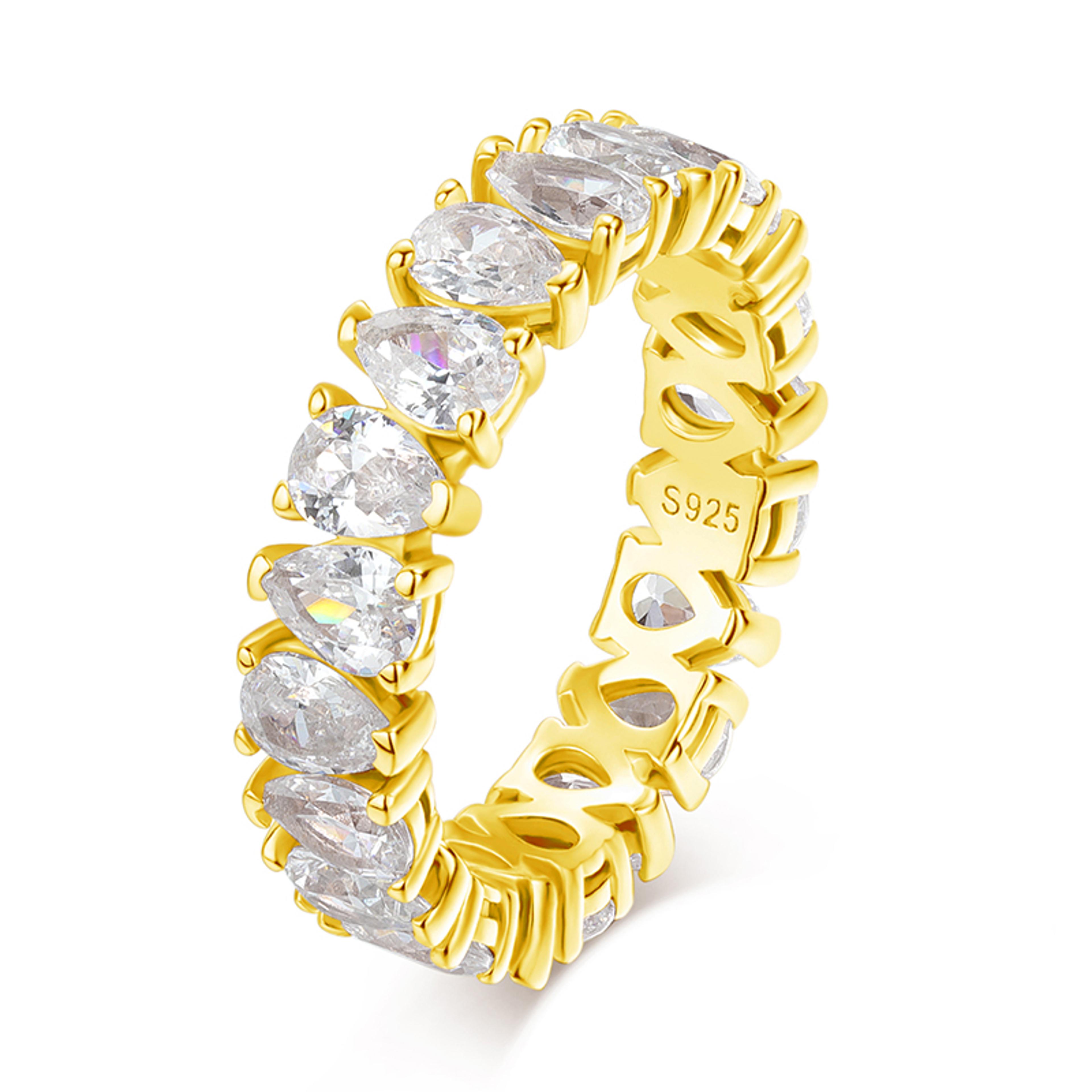 pear cut moissanite eternity ring 925 sterling silver wedding band