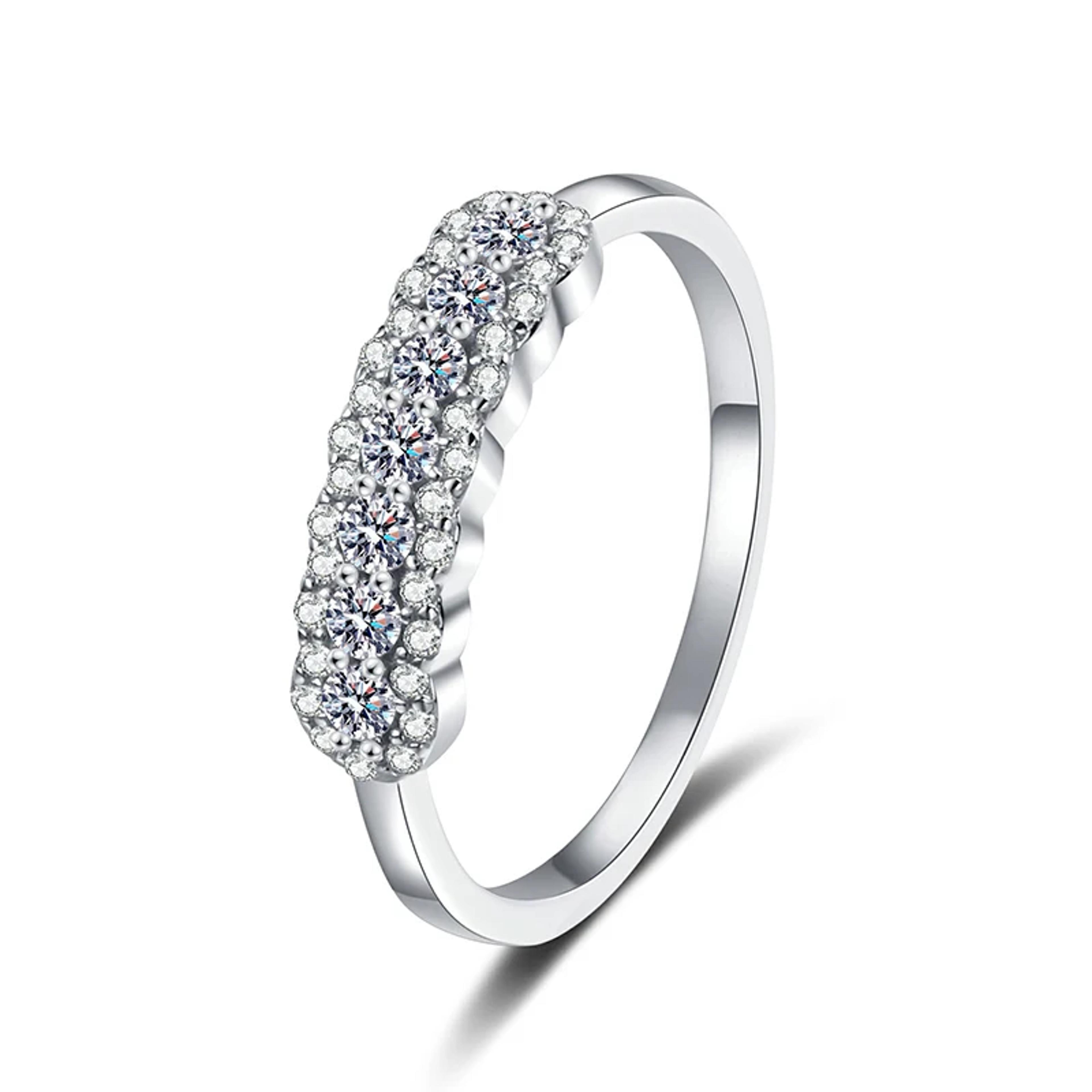 2mm moissanite eternity ring sterling silver wedding band for women