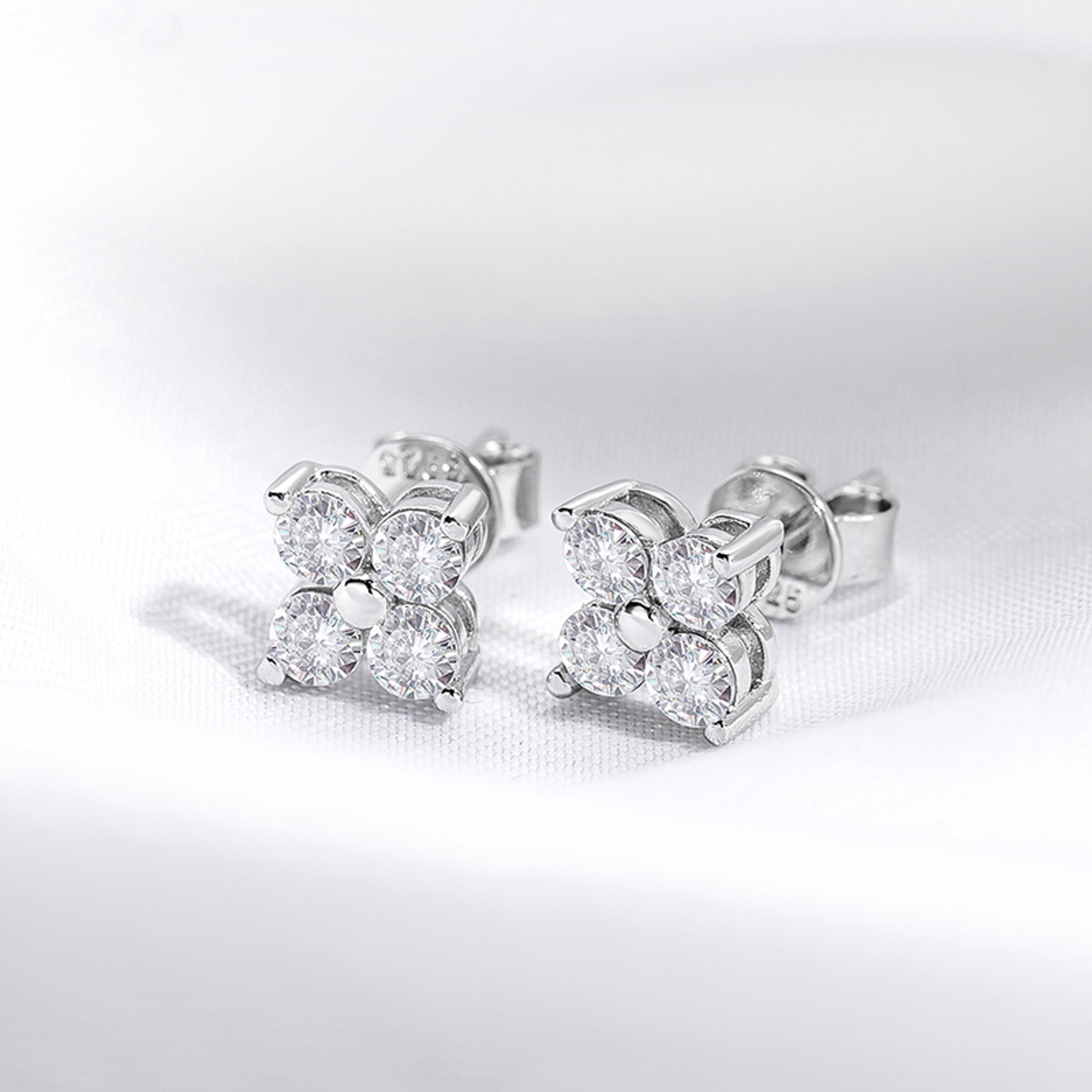radiant 0.8cttw moissanite stud earrings in s925 sterling silver