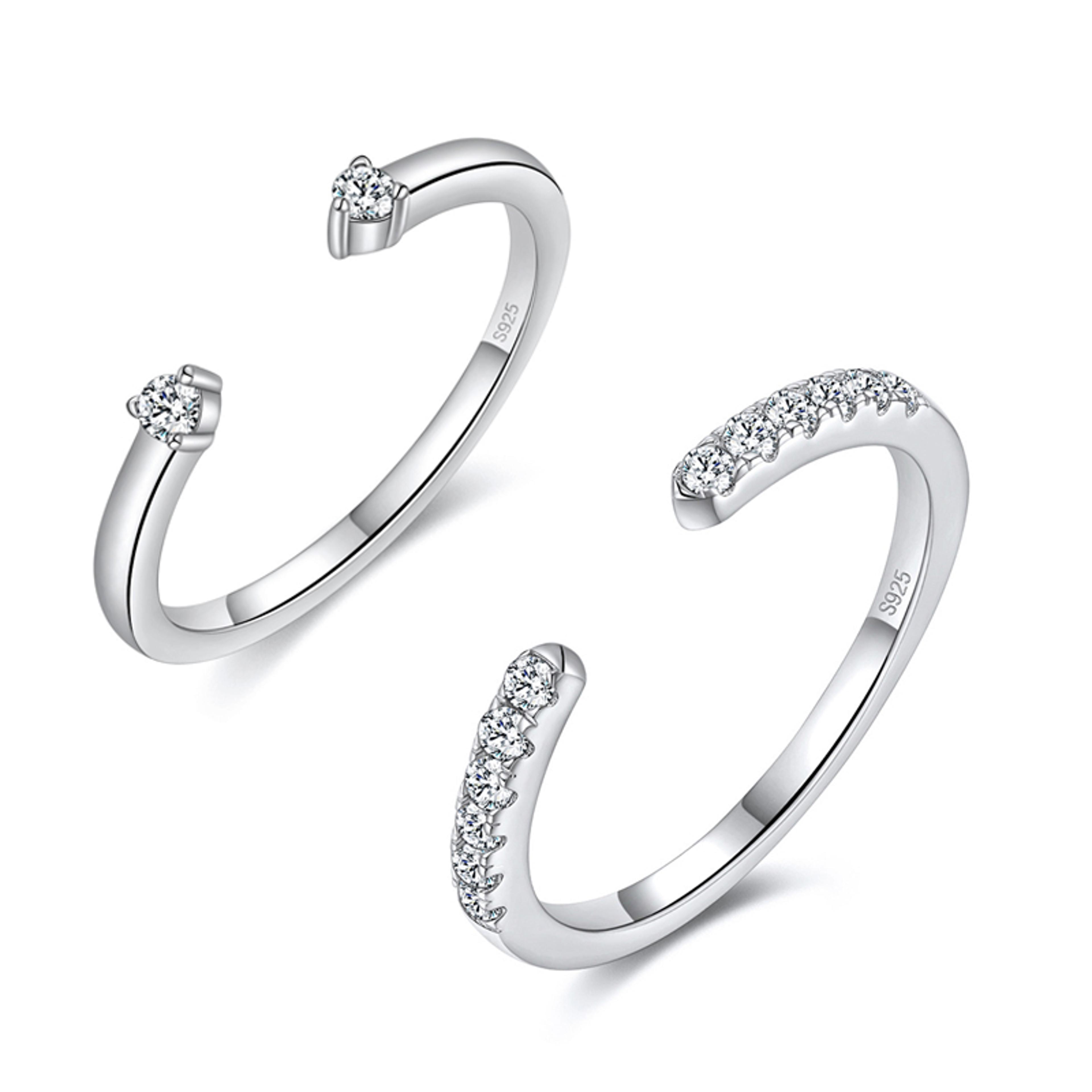 radiant adjustable moissanite wedding band in 925 sterling silver