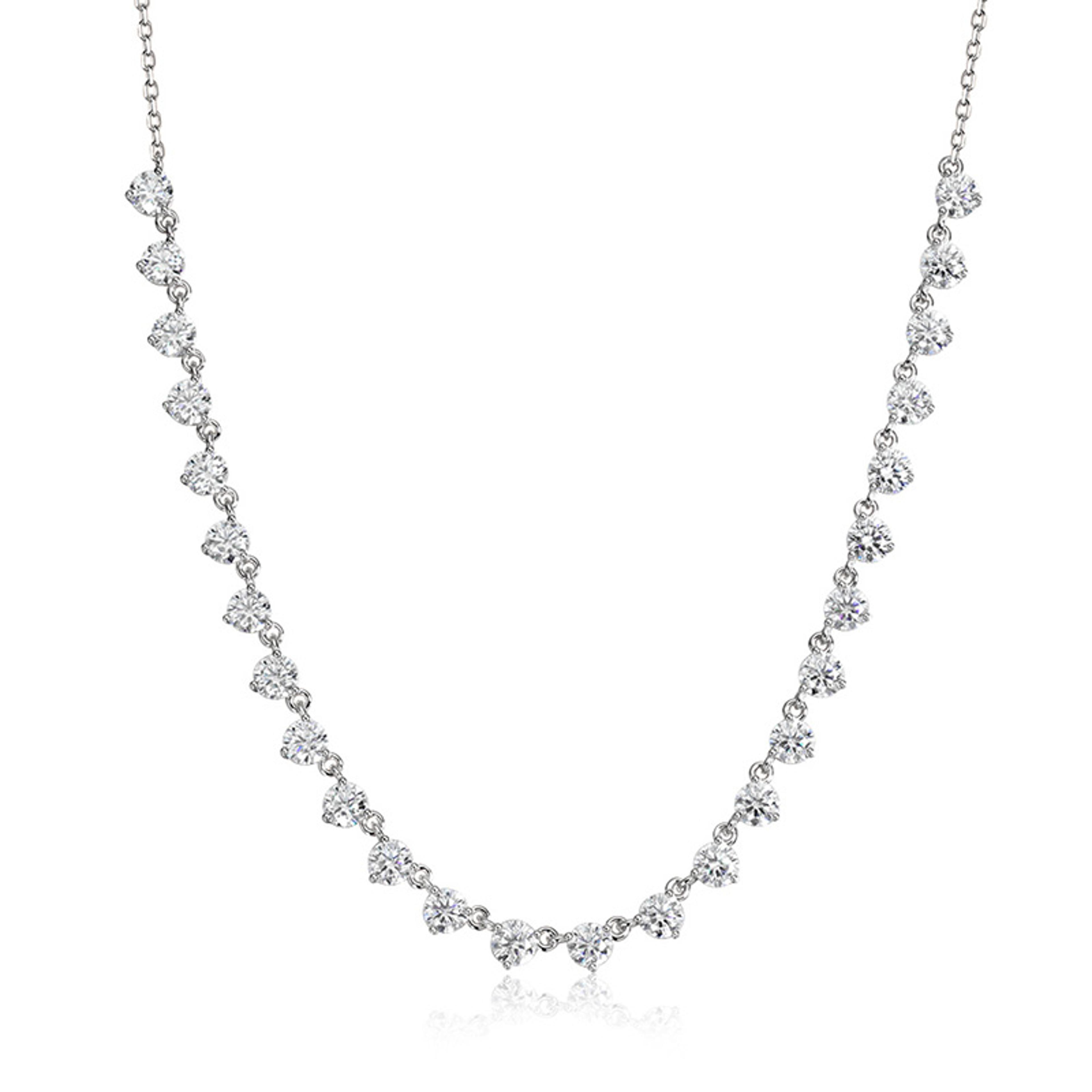 4mm moissanite tennis necklace for women 925 sterling silver adjustable chain