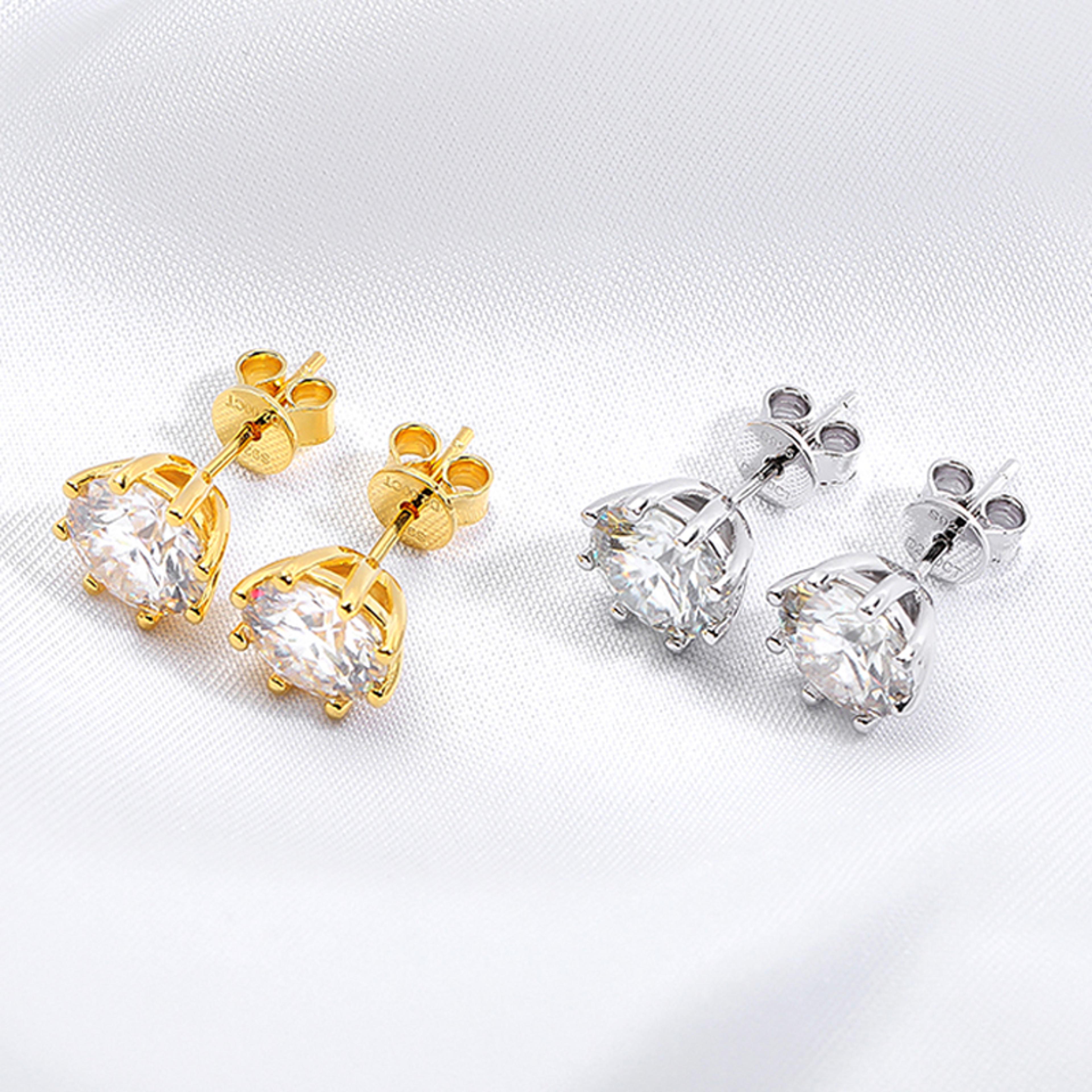 2 carat moissanite stud earrings d color vvs1 sterling silver