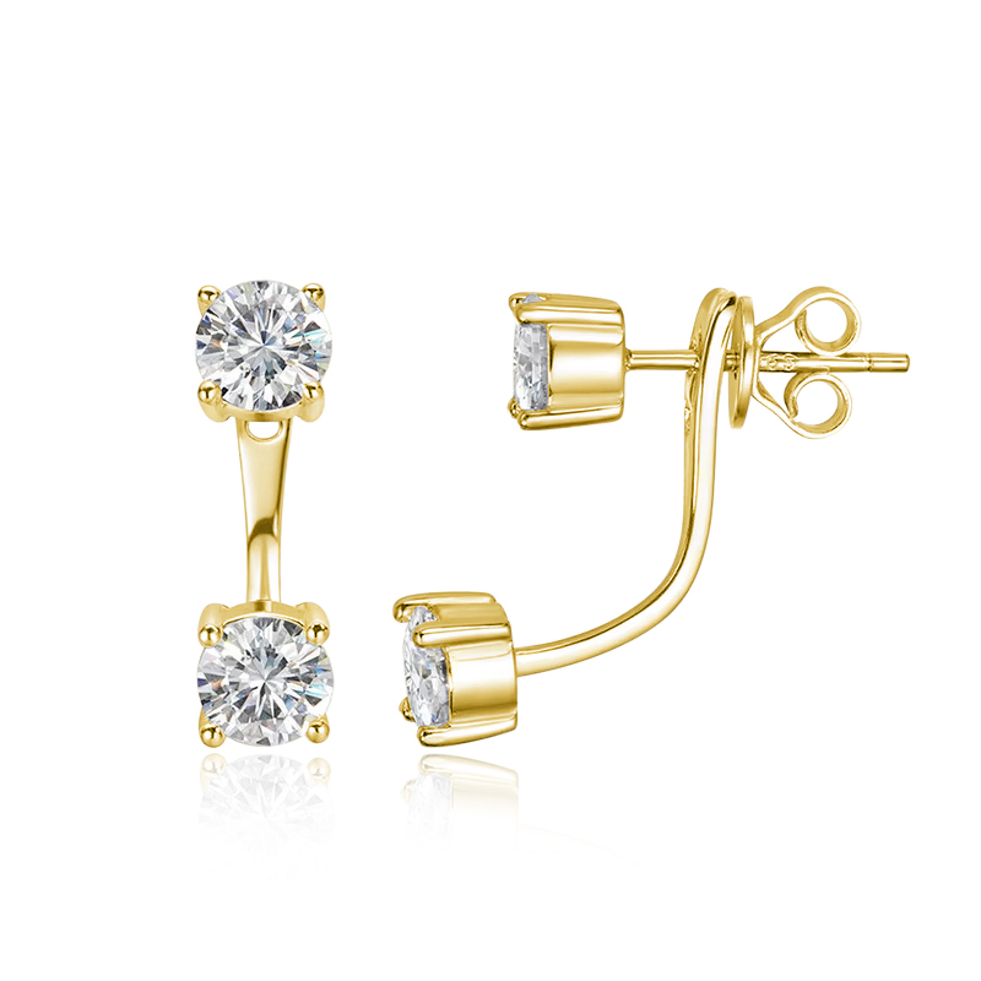d color moissanite stud earrings in 925 sterling silver,