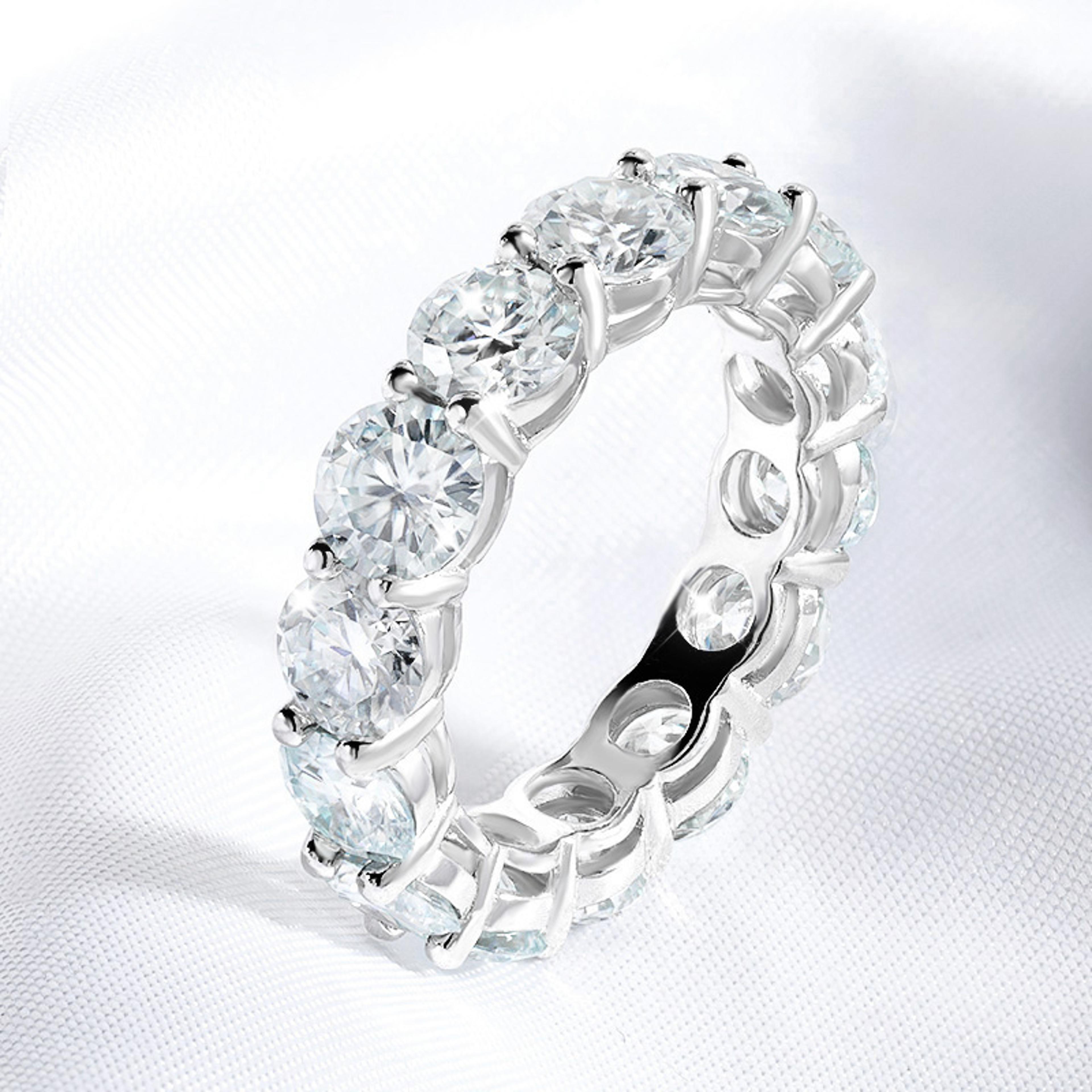 moissanite eternity ring 925 sterling silver wedding band