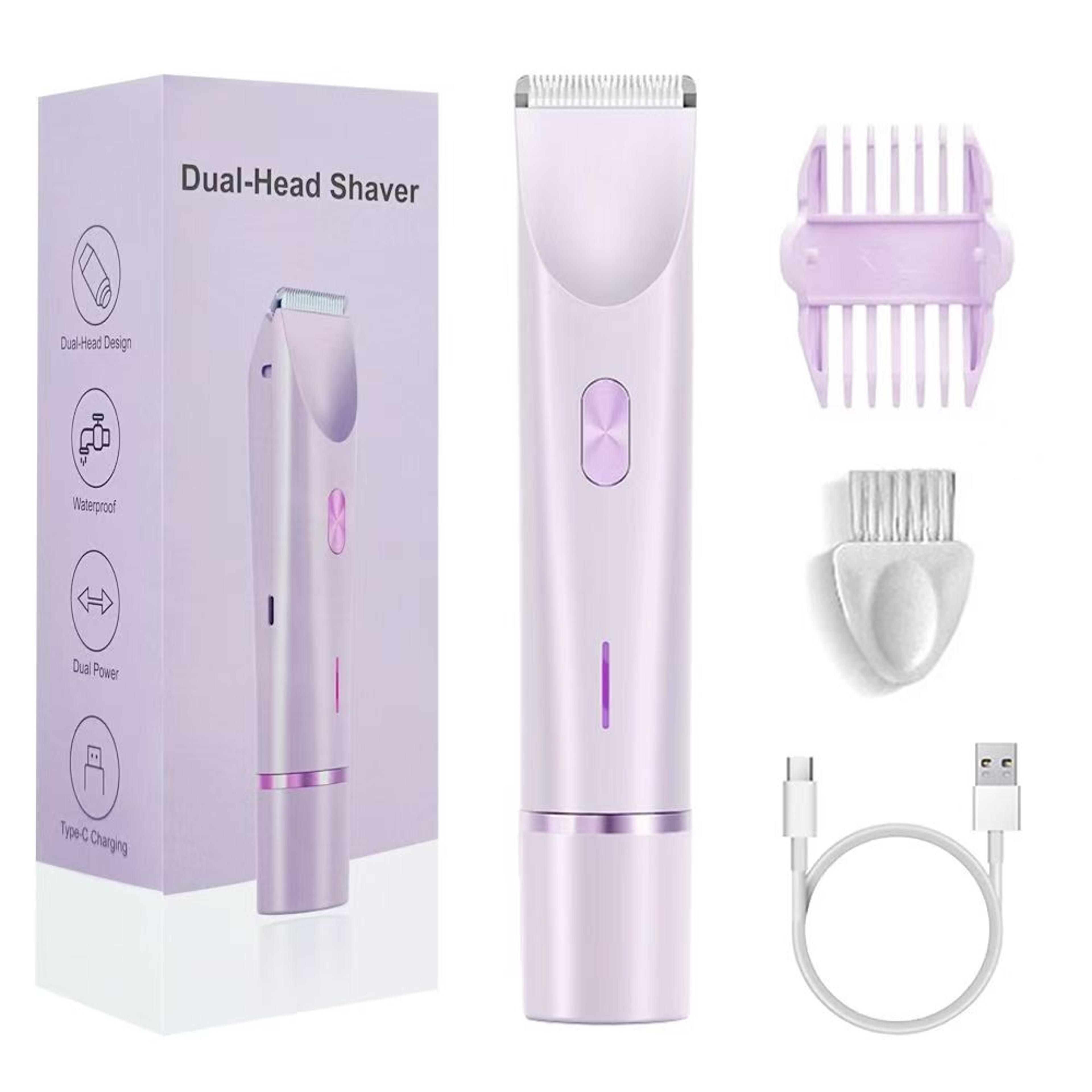2 in 1 women's bikini trimmer and electric shaver for wet dry grooming