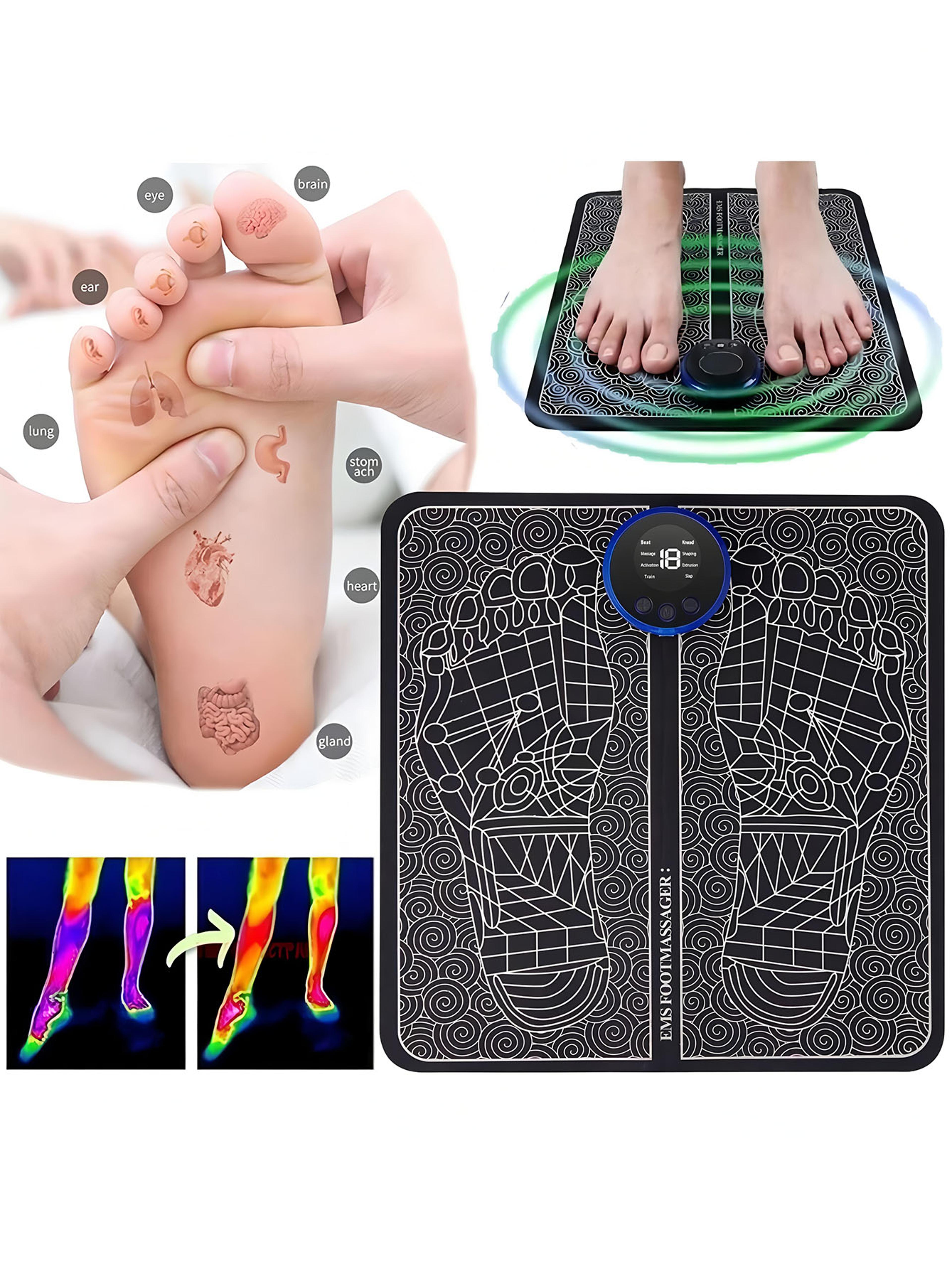rechargeable ems foot massager mat for muscle relaxation and circulation support