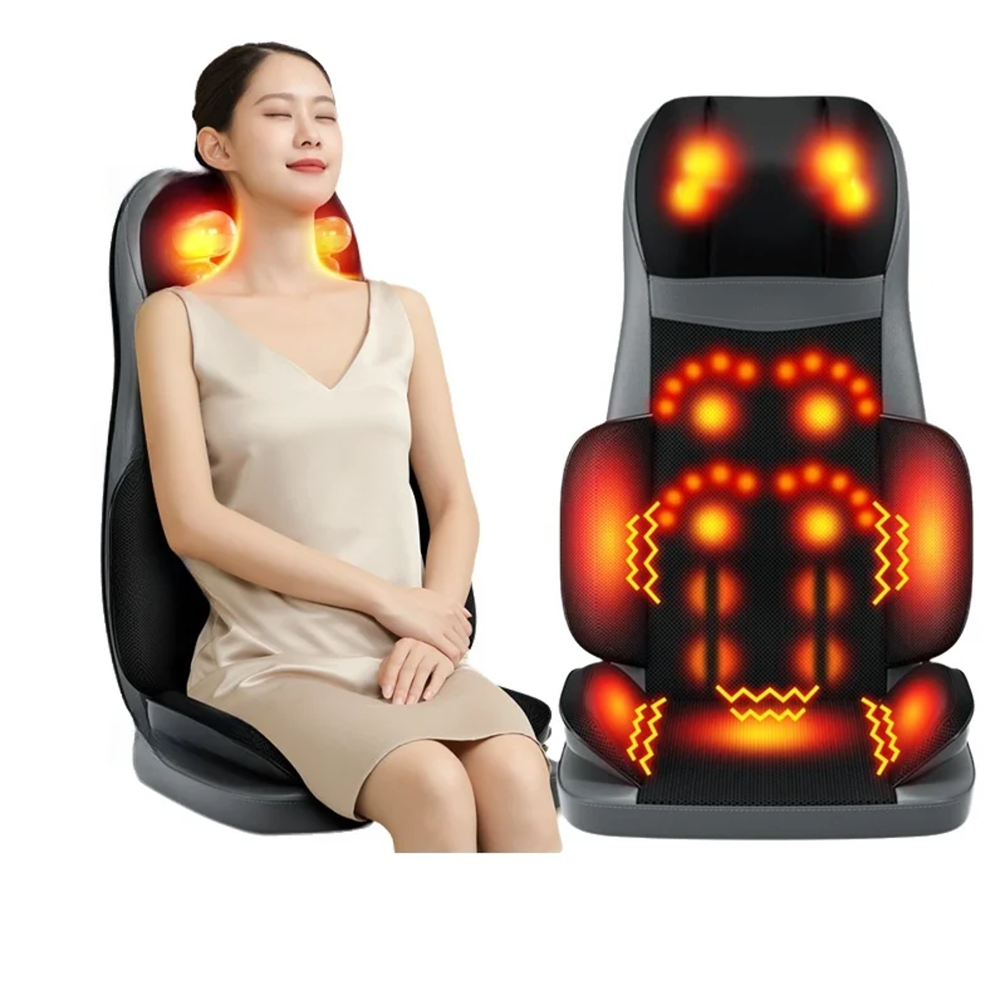full body electric massage cushion with heat kneading and vibration