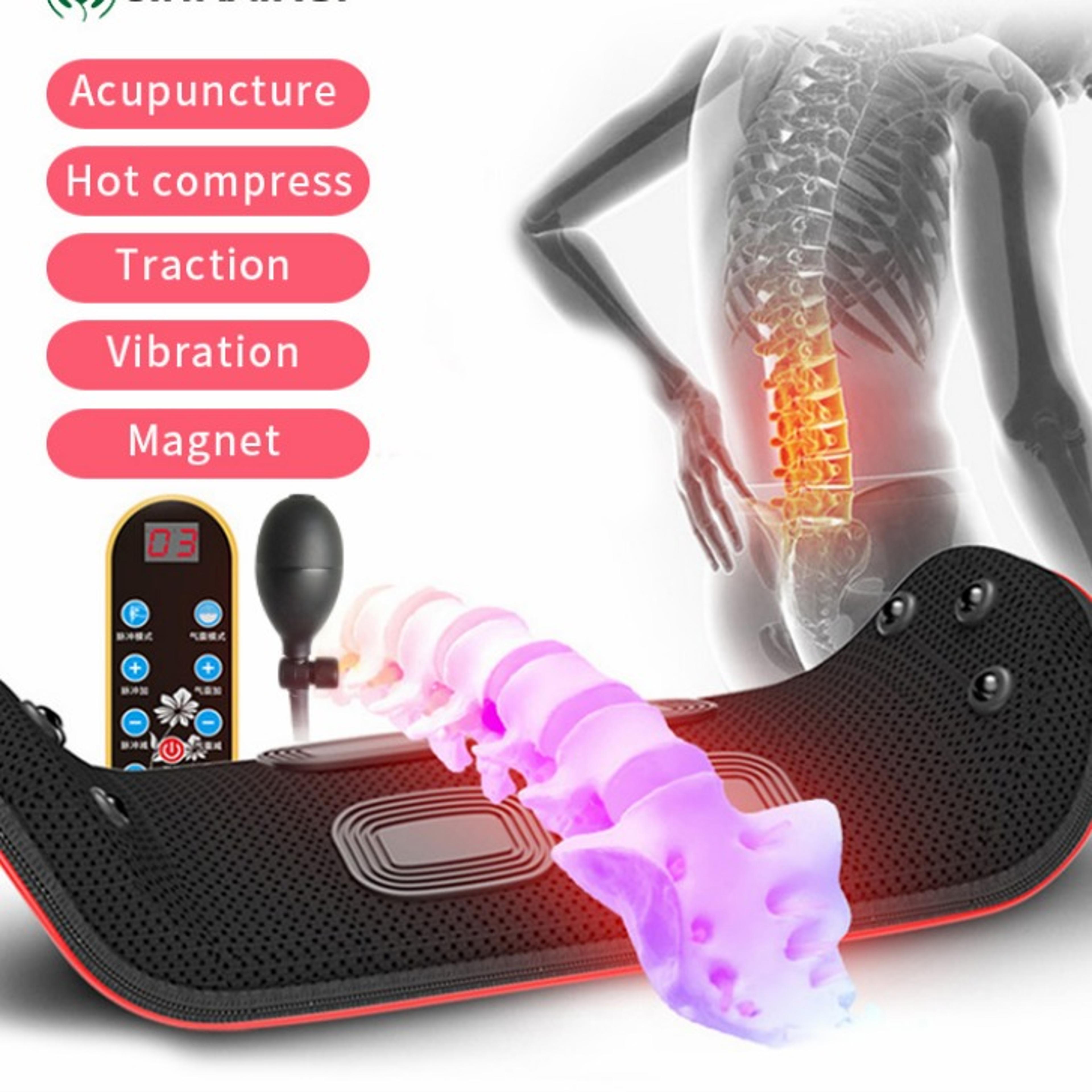 lumbar traction massager with heat ems vibration and air lift