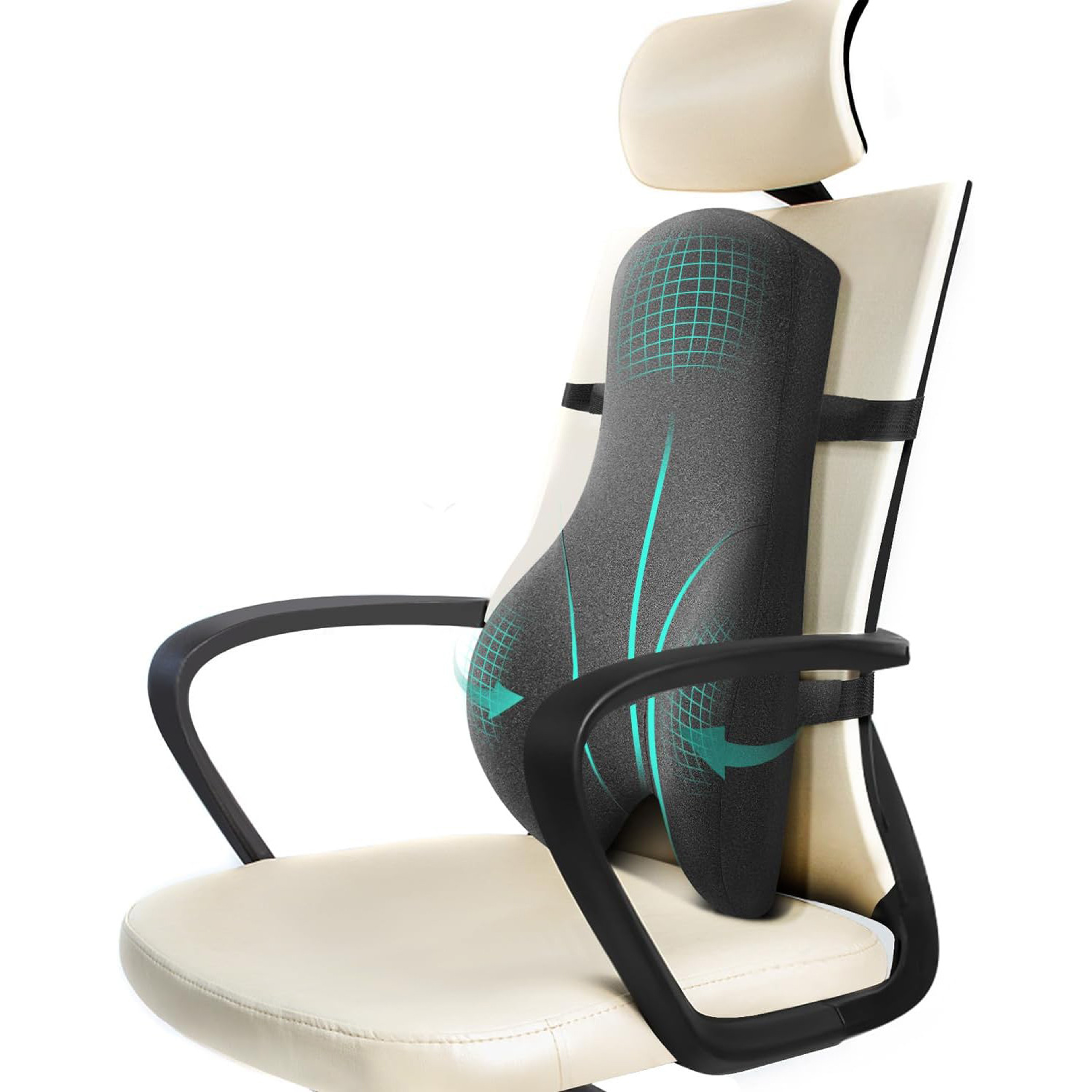 comfortfit lumbar support pillow breathable office chair back support cushion