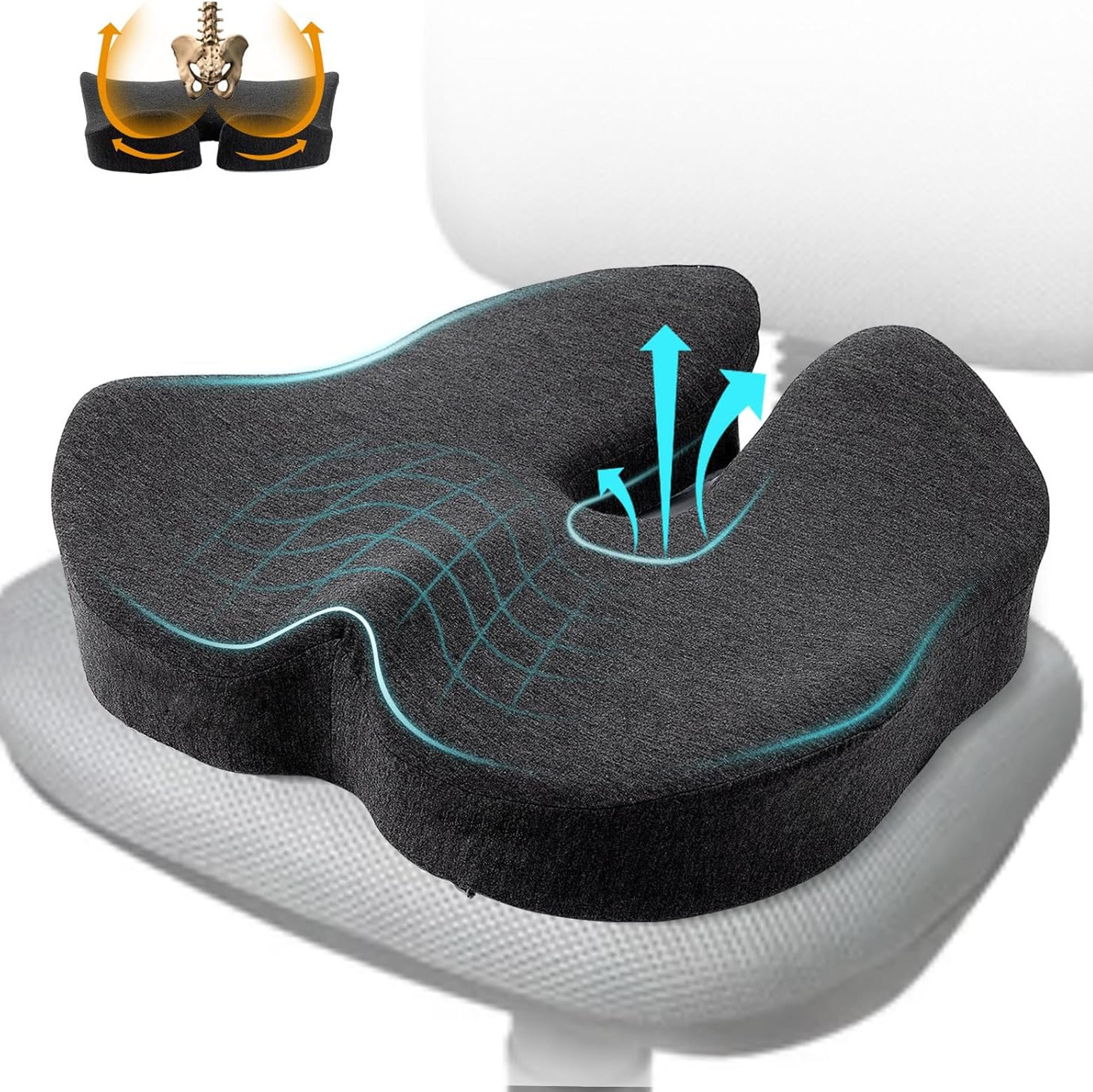 ergonomic memory foam seat cushion for tailbone and pelvic support