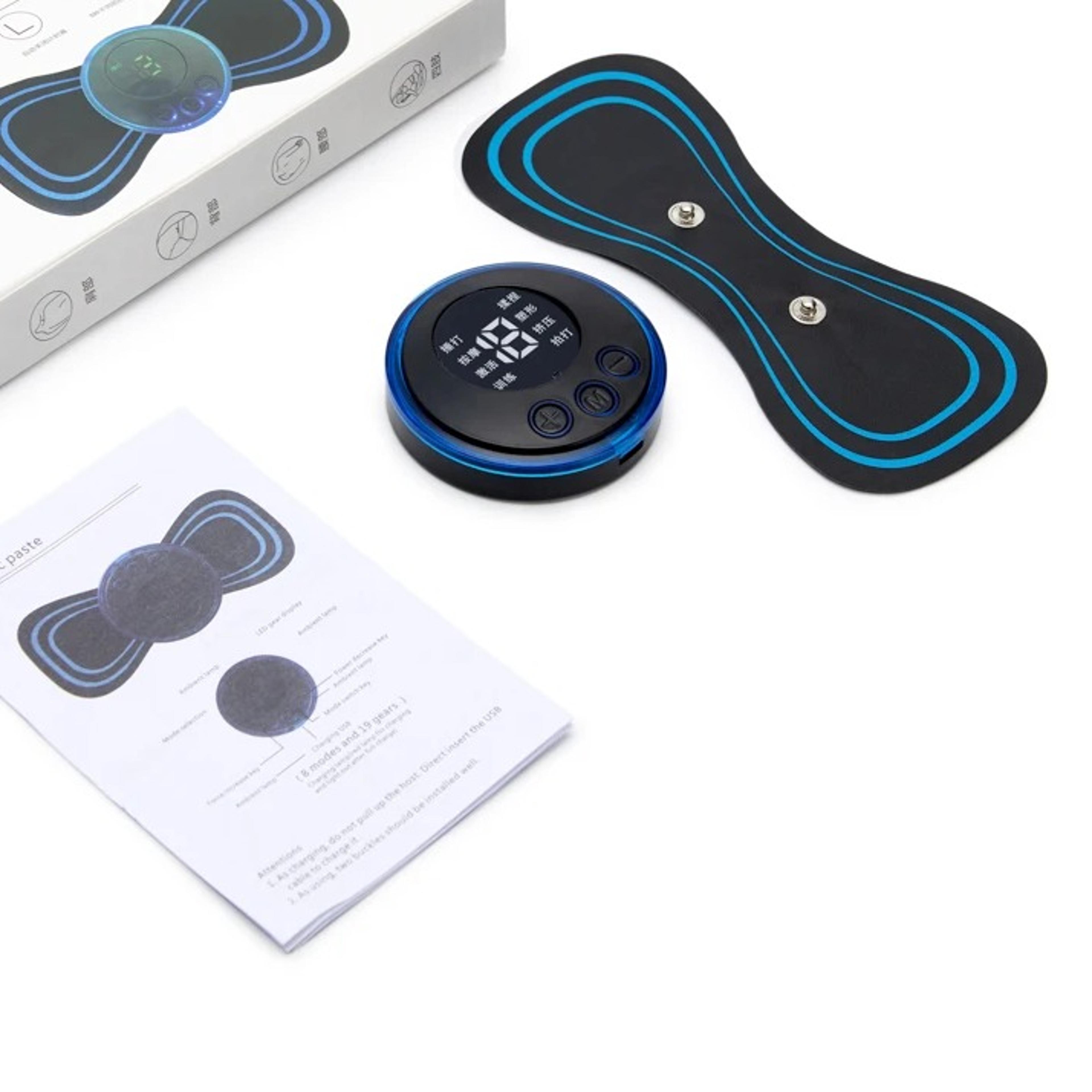mini ems neck massager with 8 modes and 19 intensity levels