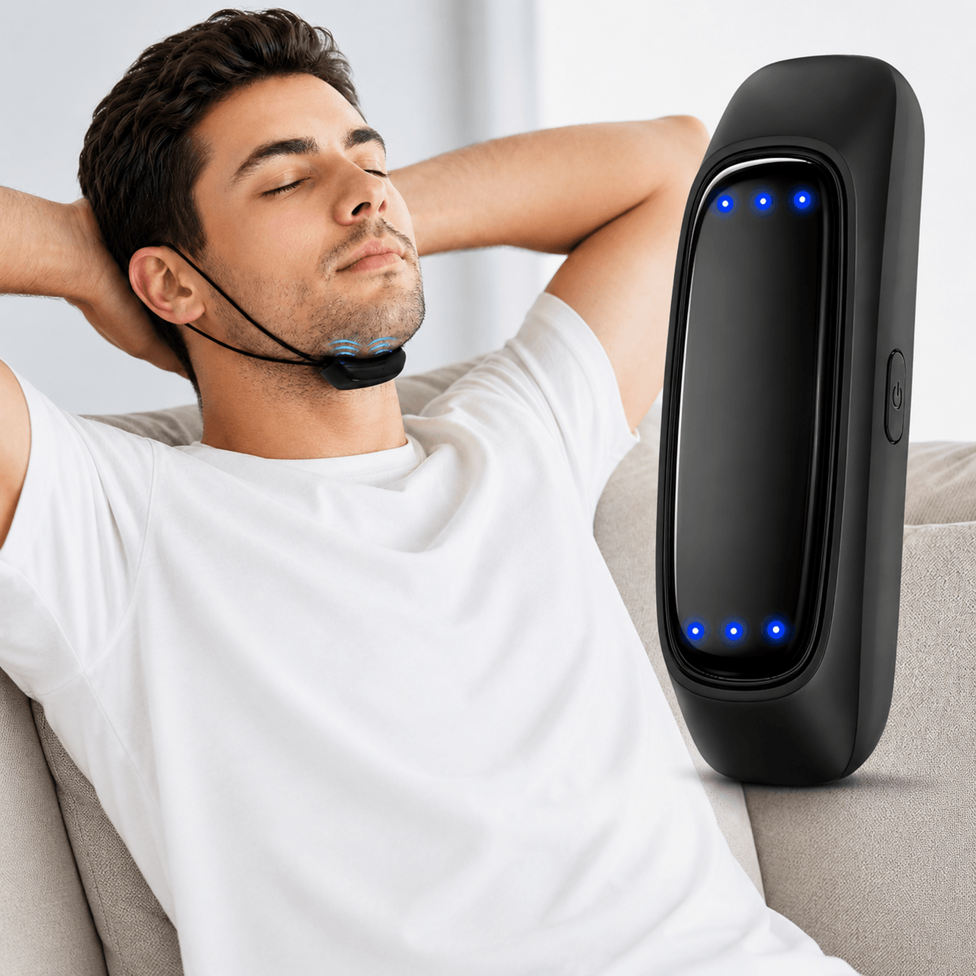 smart ems anti snoring device usb rechargeable snore relief sleep aid