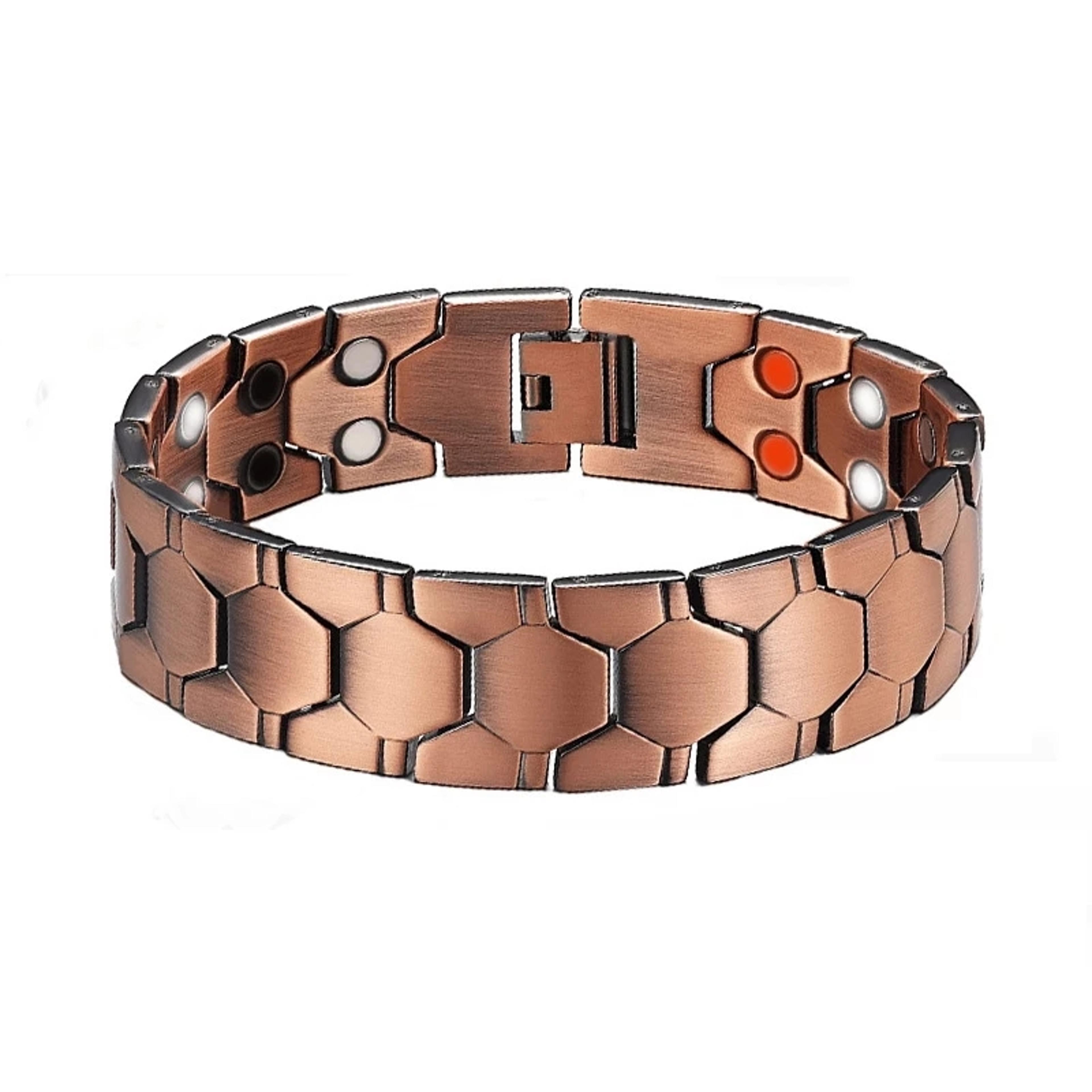men's copper magnetic bracelet adjustable wellness bangle