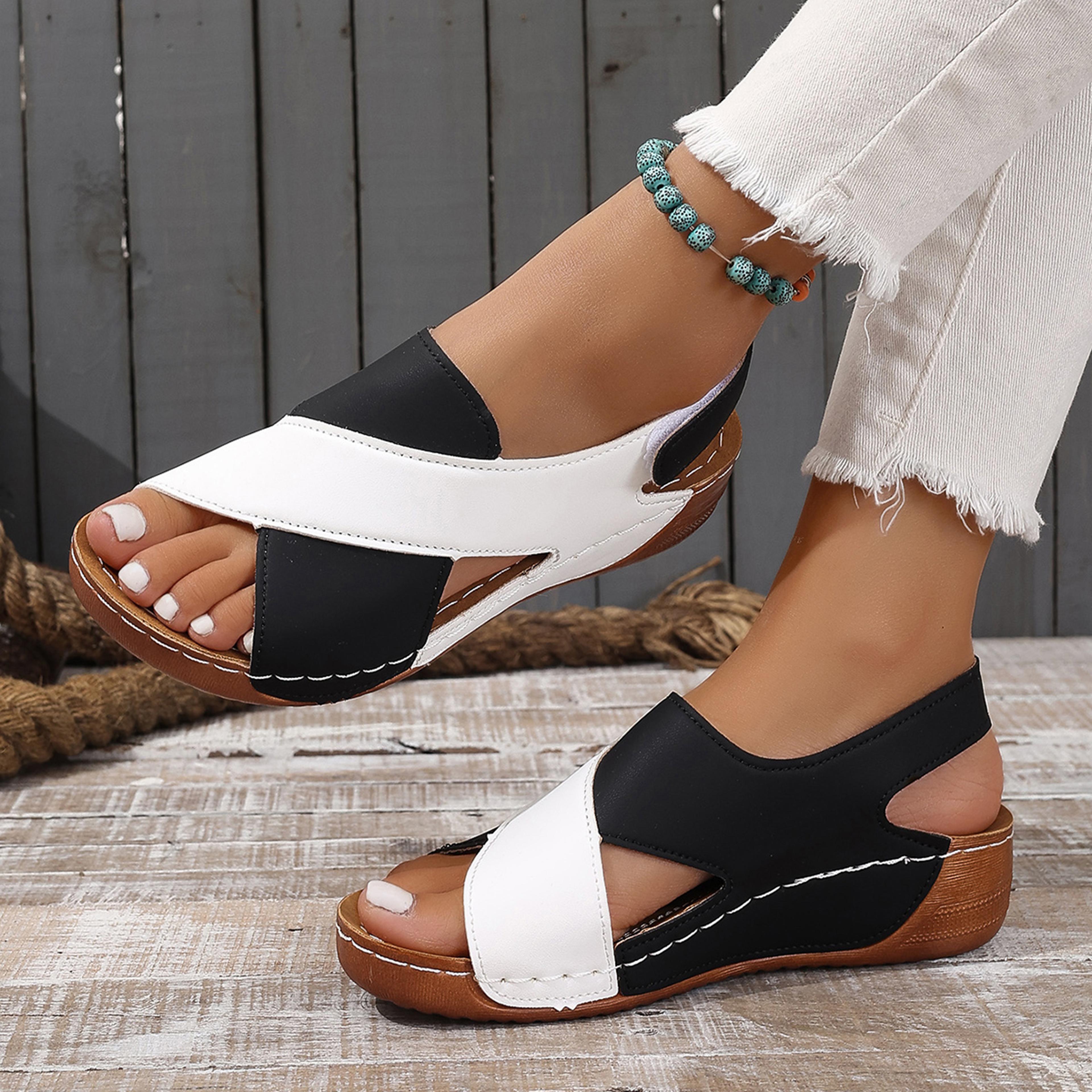 comfort plus size wedge sandals for women summer walking shoes