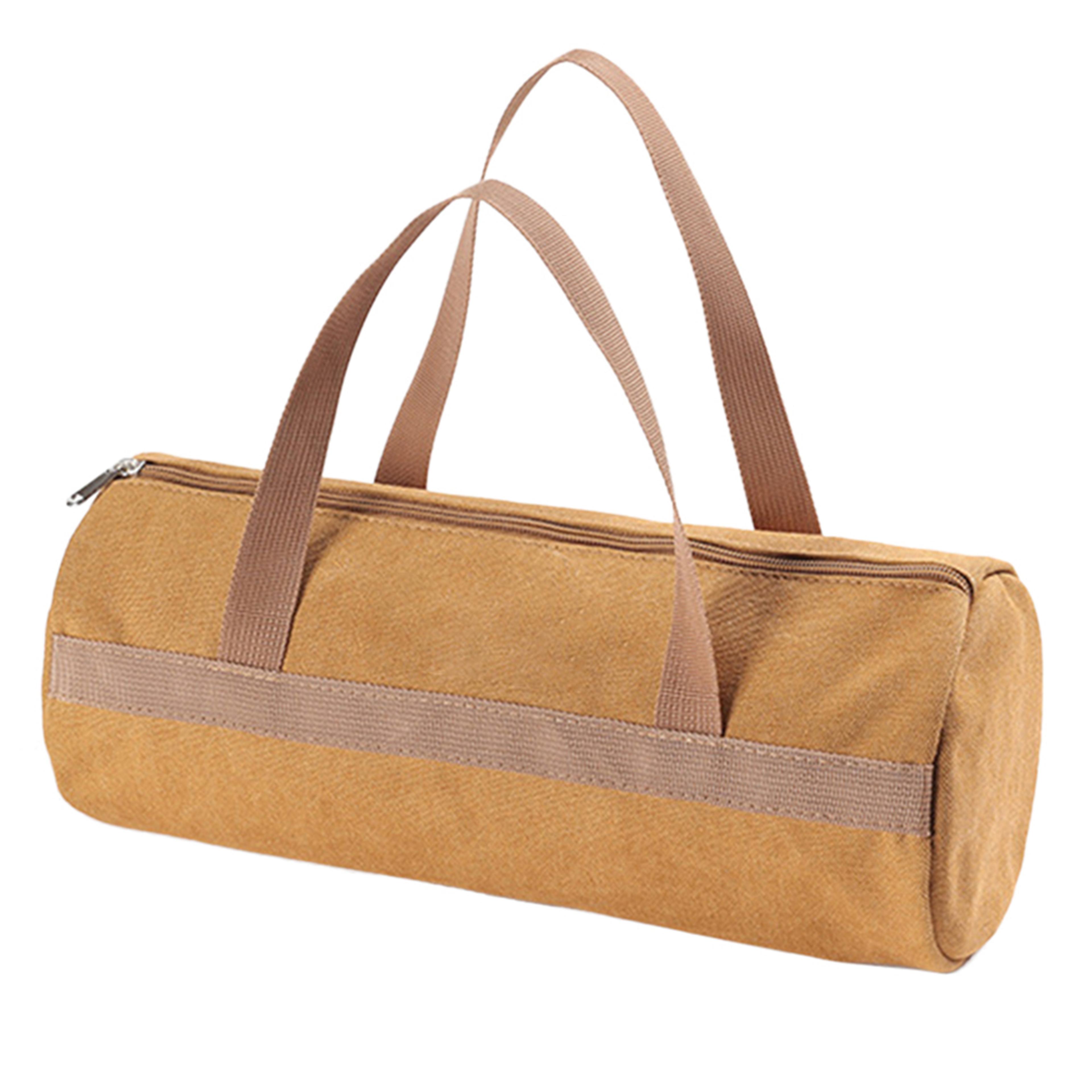 large capacity tent stake bag portable camping tool organizer in lightweight washed canvas
