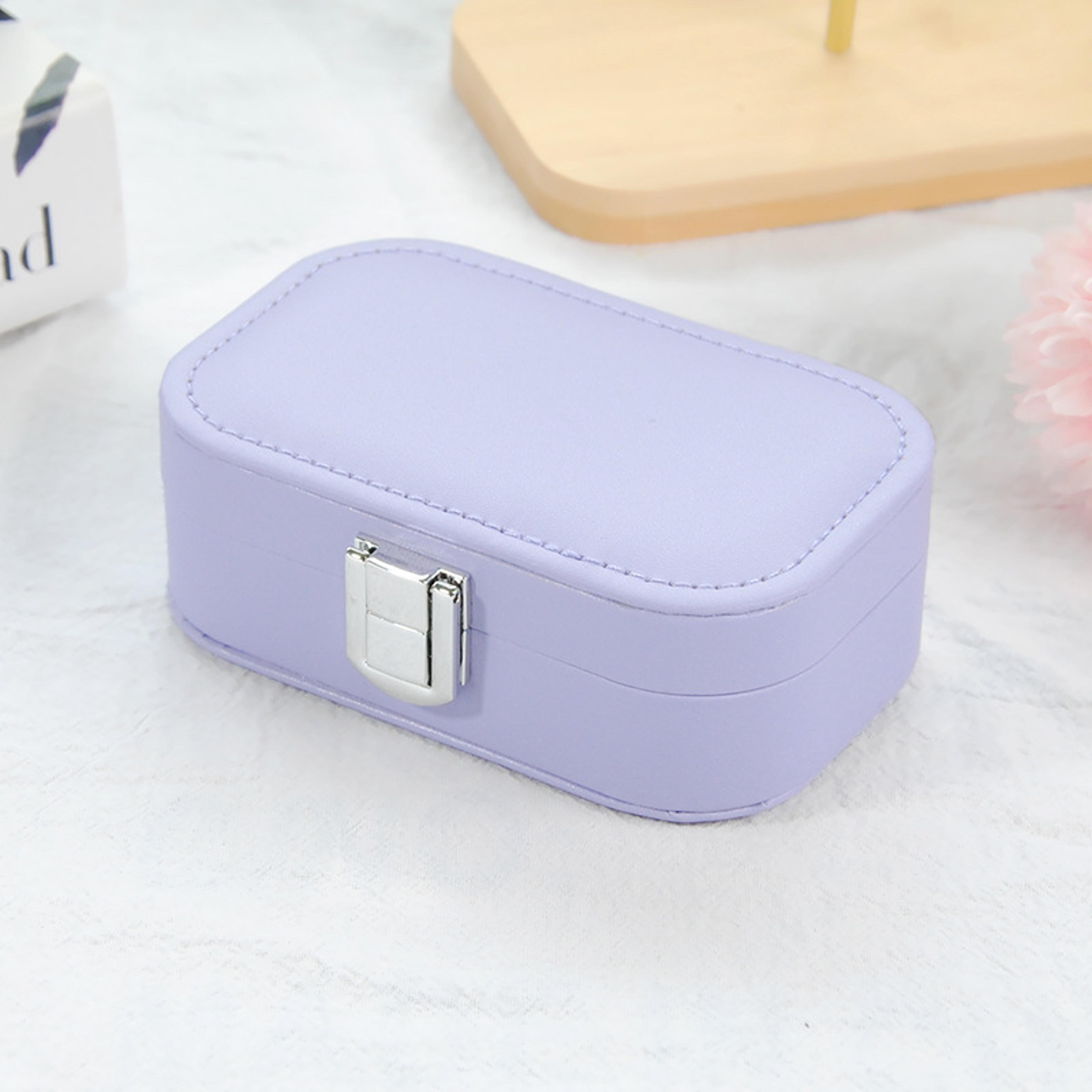 portable jewelry storage box with snap button earring necklace ring organizer