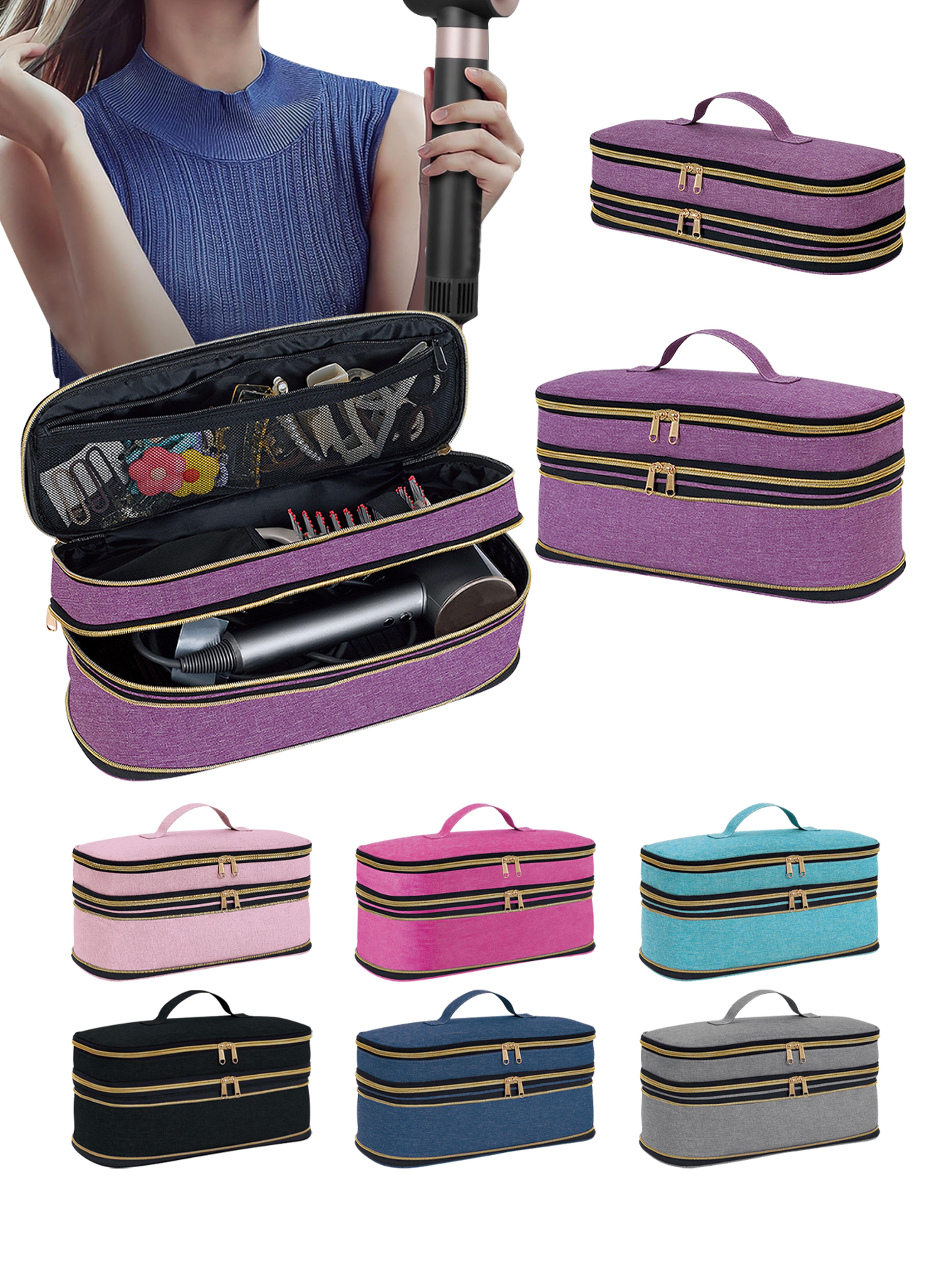 portable double layer hair dryer travel bag and hair styling tool organizer