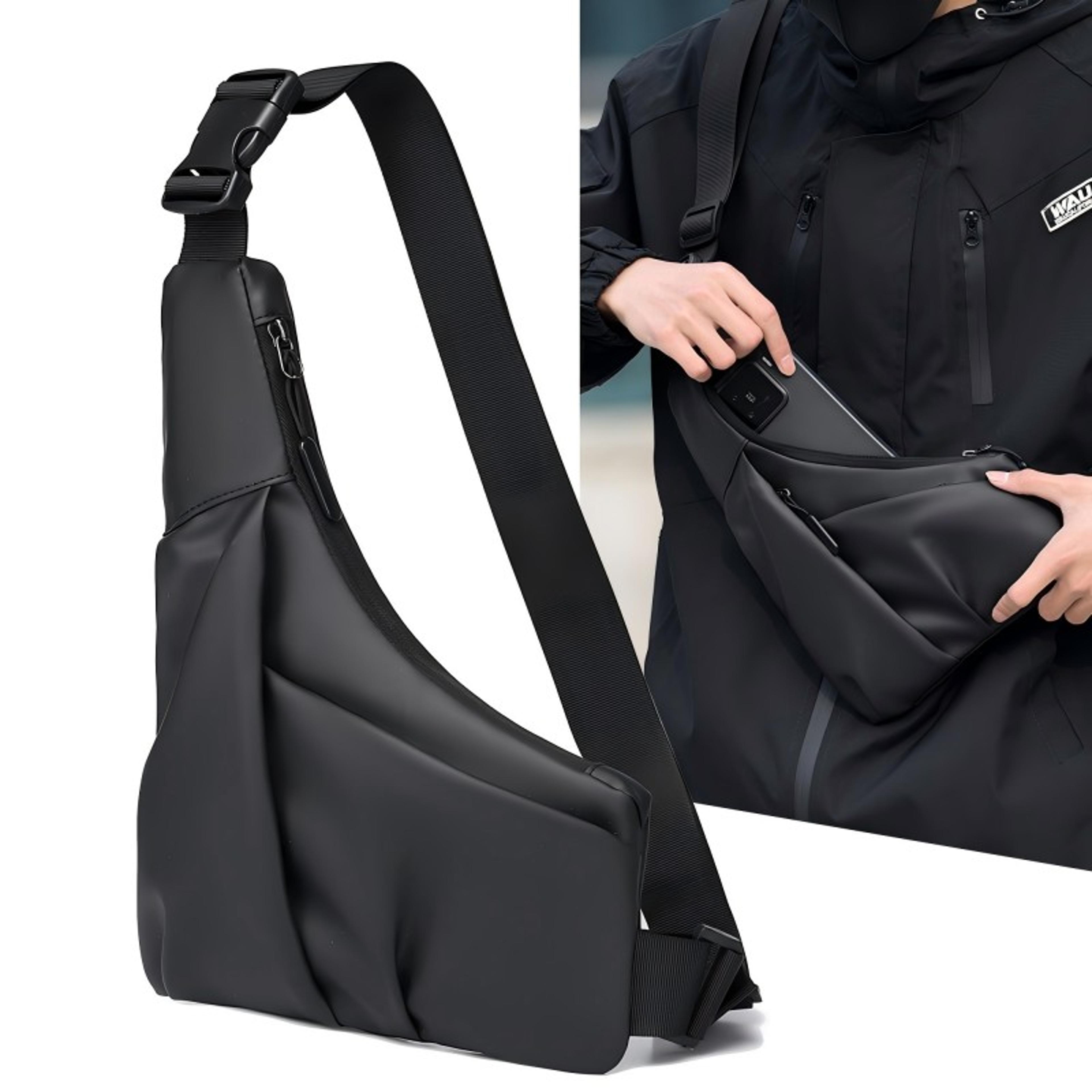 secure triangle crossbody bag for men anti theft travel chest sling bag