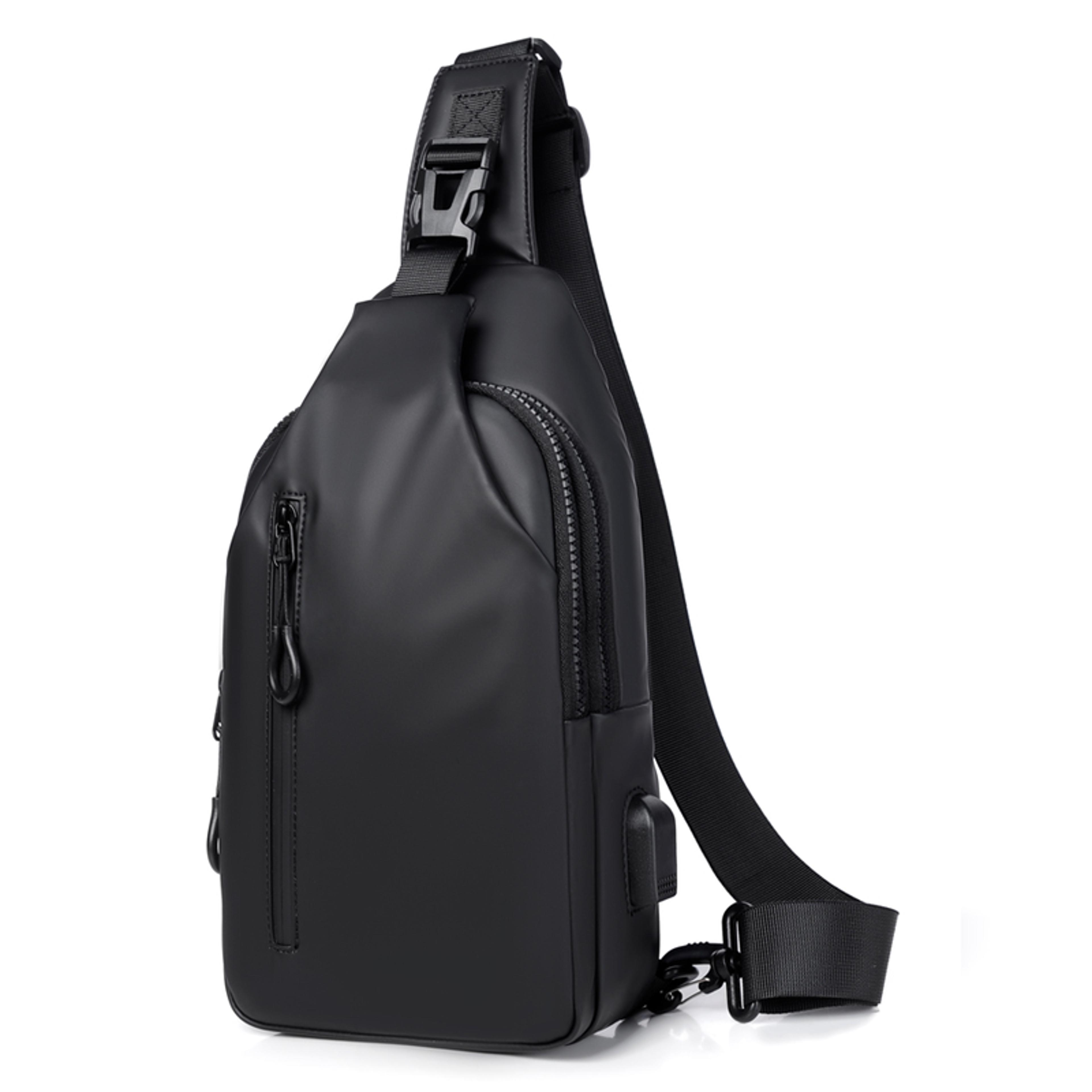 men's usb charging chest bag adjustable crossbody sling bag for commuting