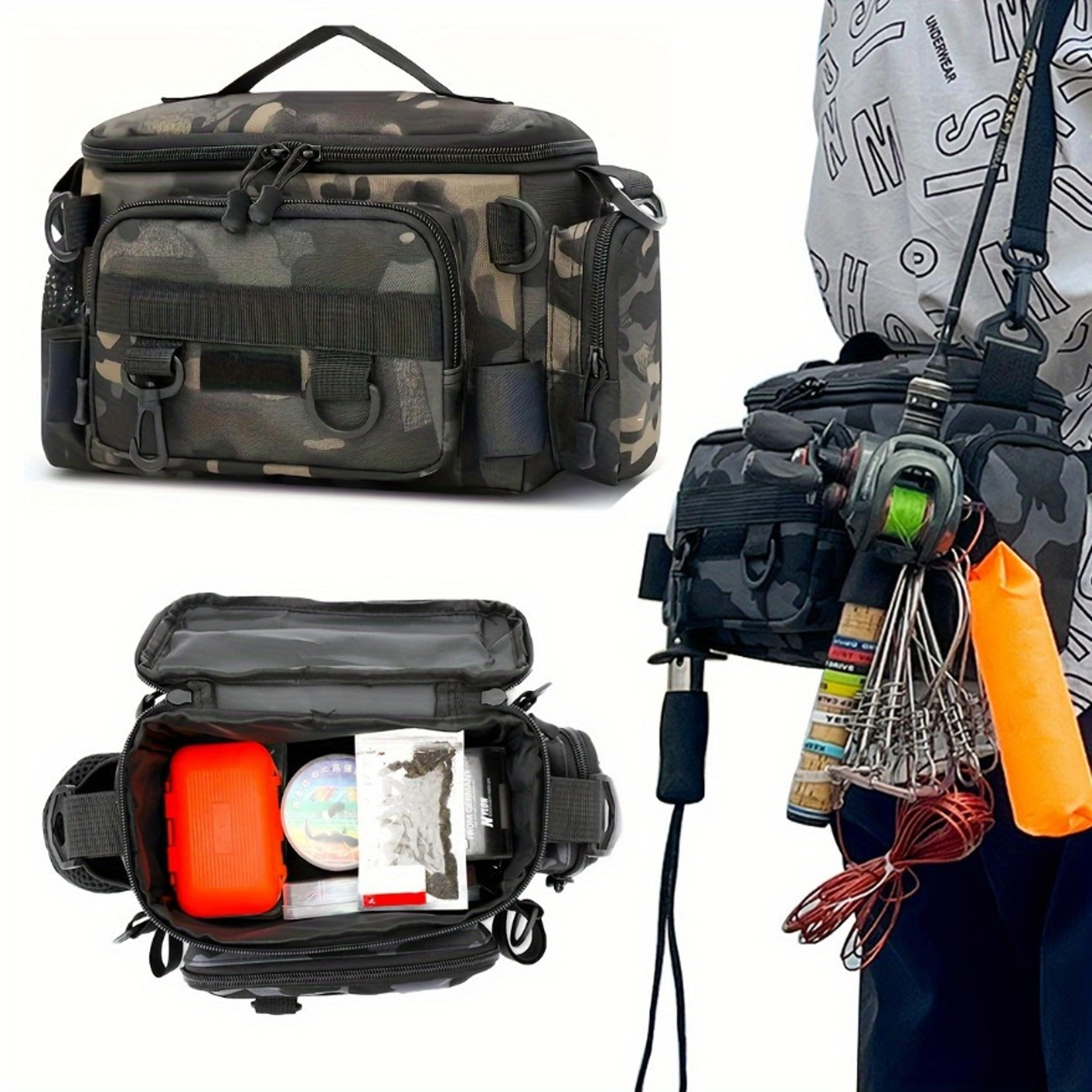 canvas fishing tackle bag multifunctional waist pack and crossbody shoulder bag