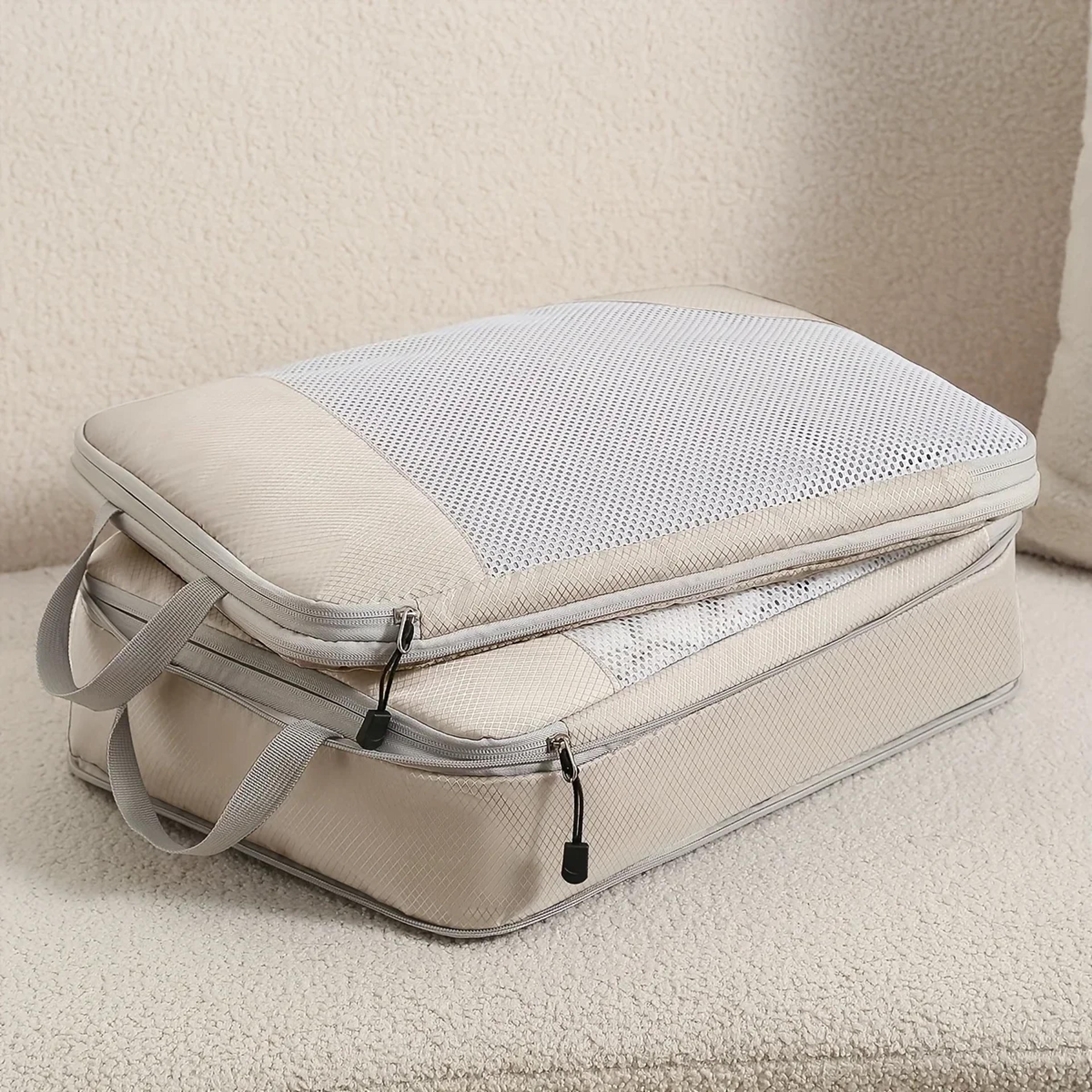 3 piece compression packing cubes travel luggage organizer for carry on packing