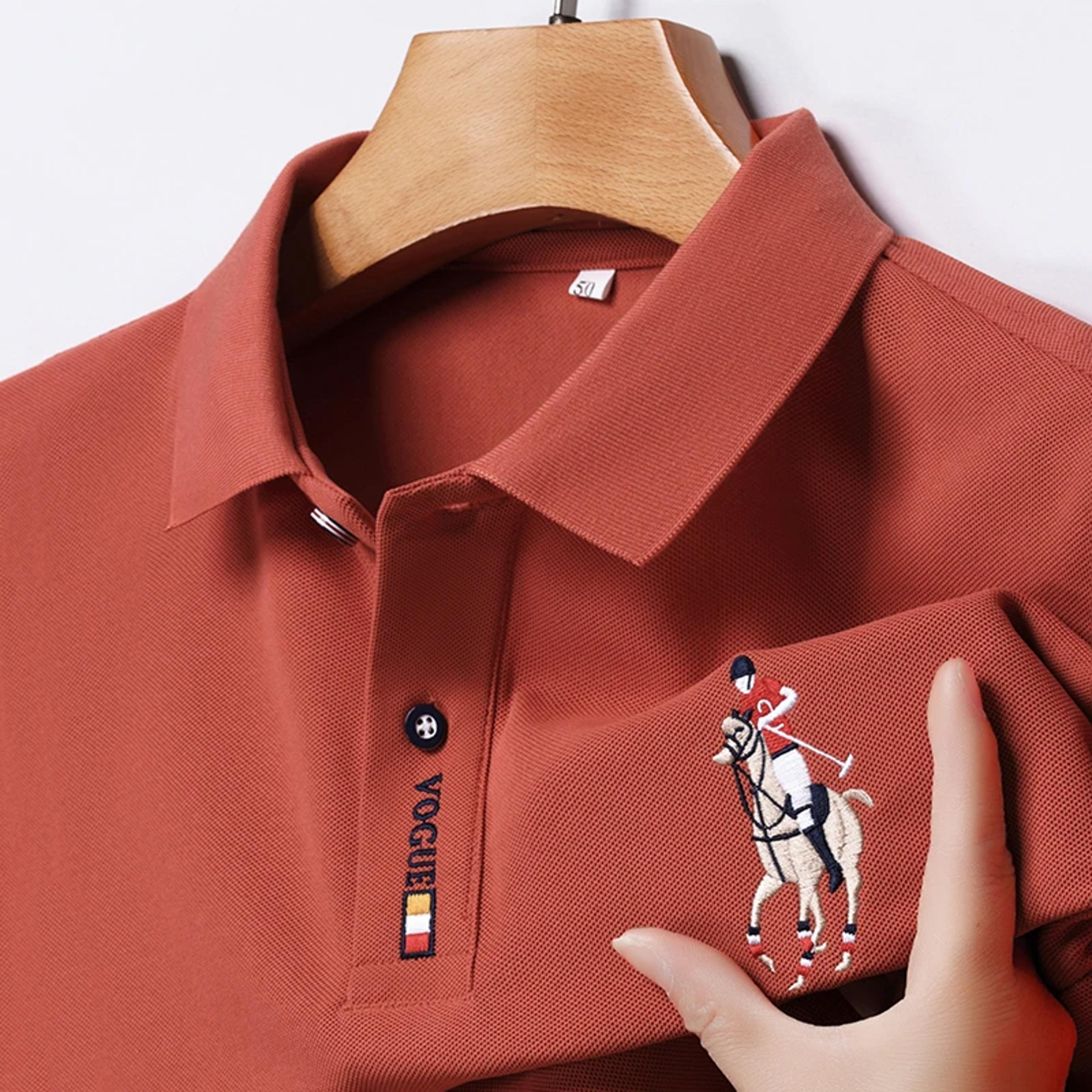 men's embroidered polo shirt comfortable short sleeve casual summer top
