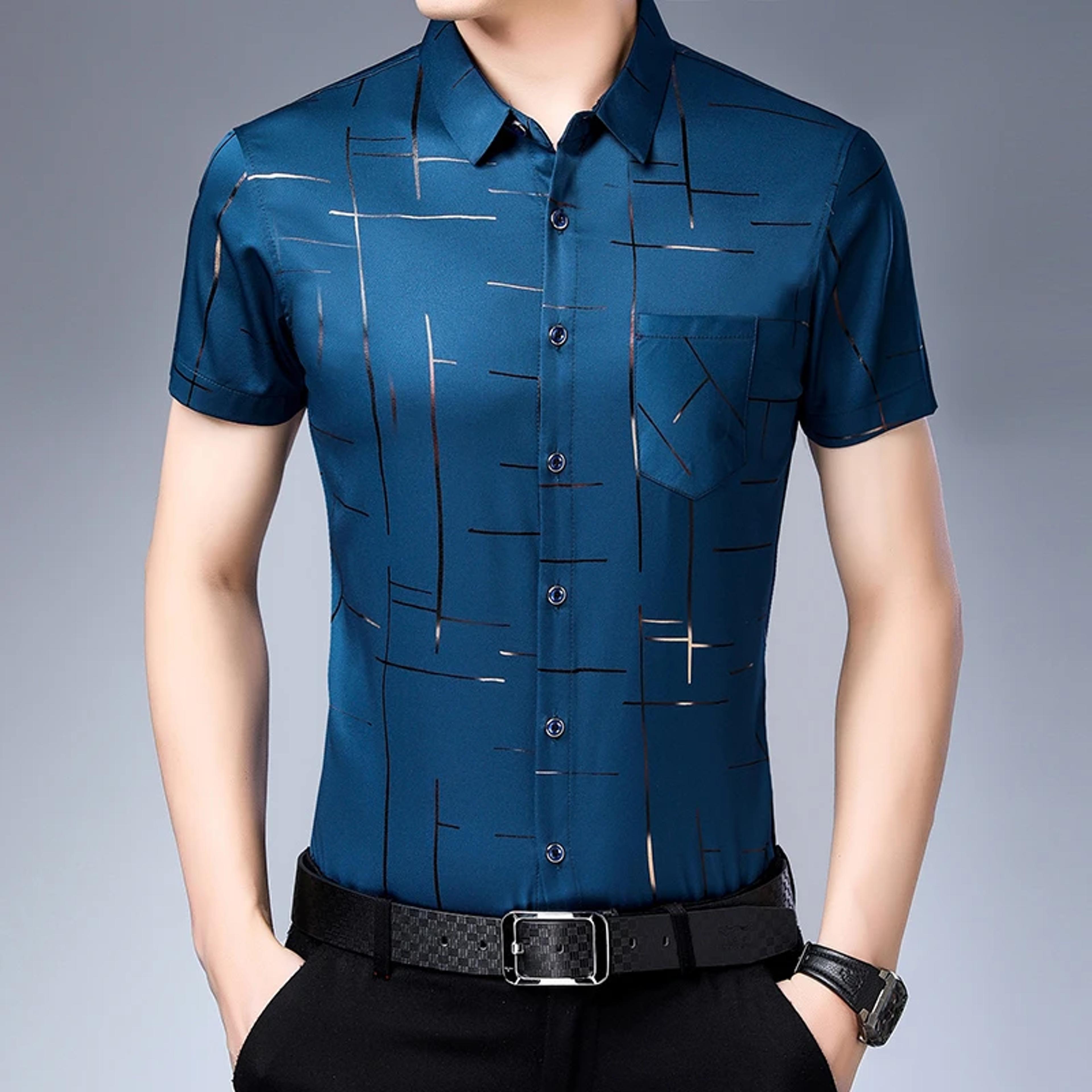 men's wrinkle resistant short sleeve business casual shirt
