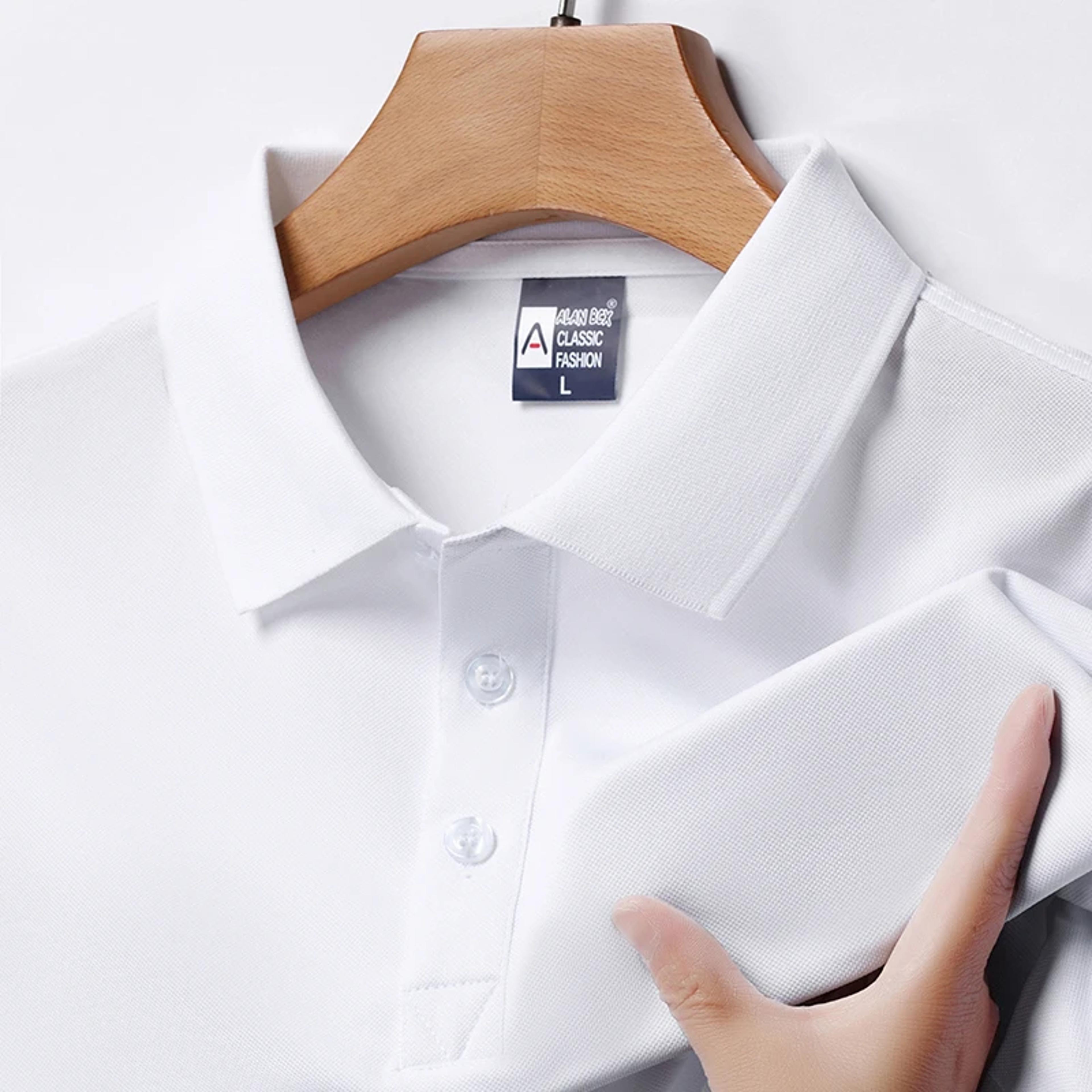 men's breathable polo shirt solid short sleeve summer casual top
