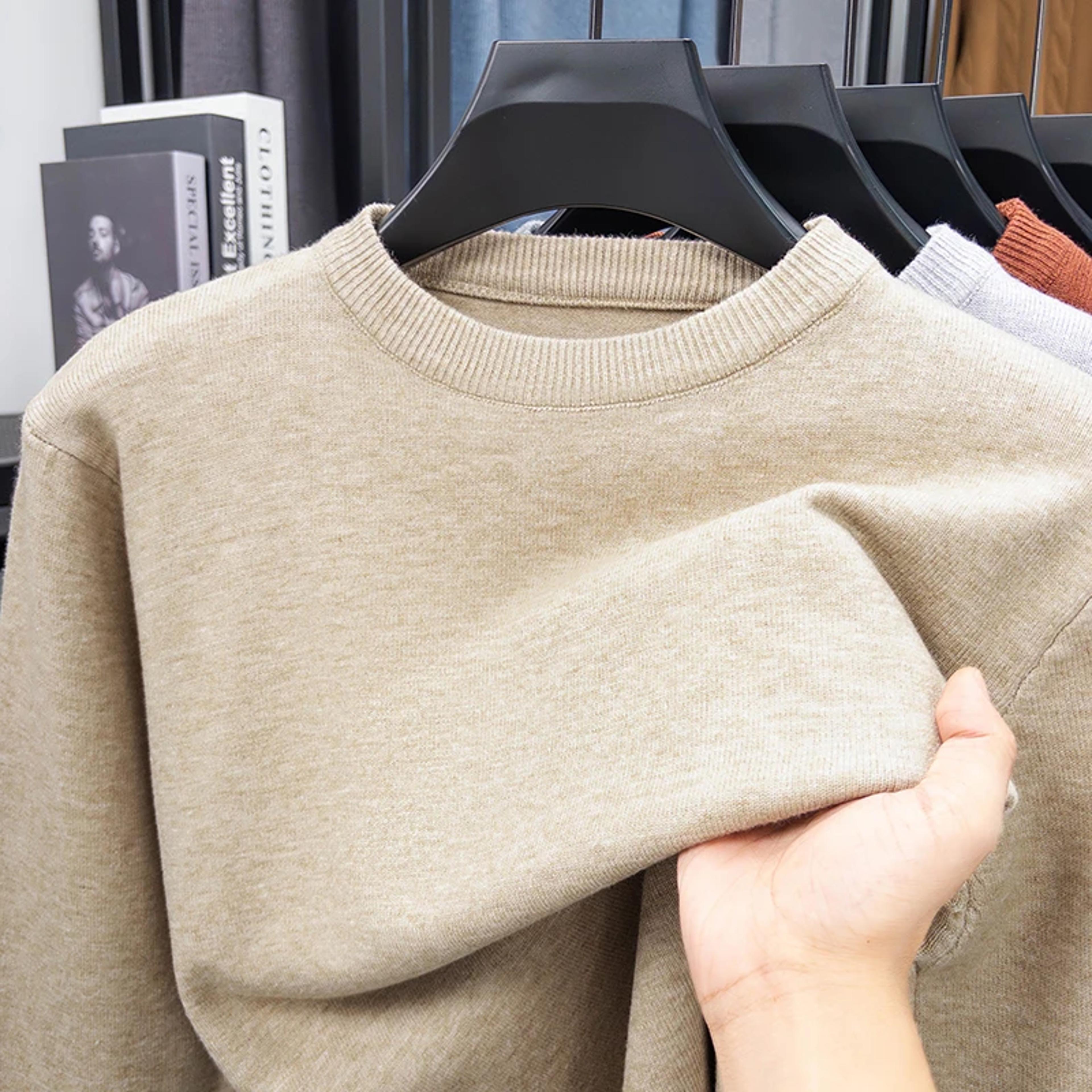 men's diamond pattern knit sweater casual crew neck pullover