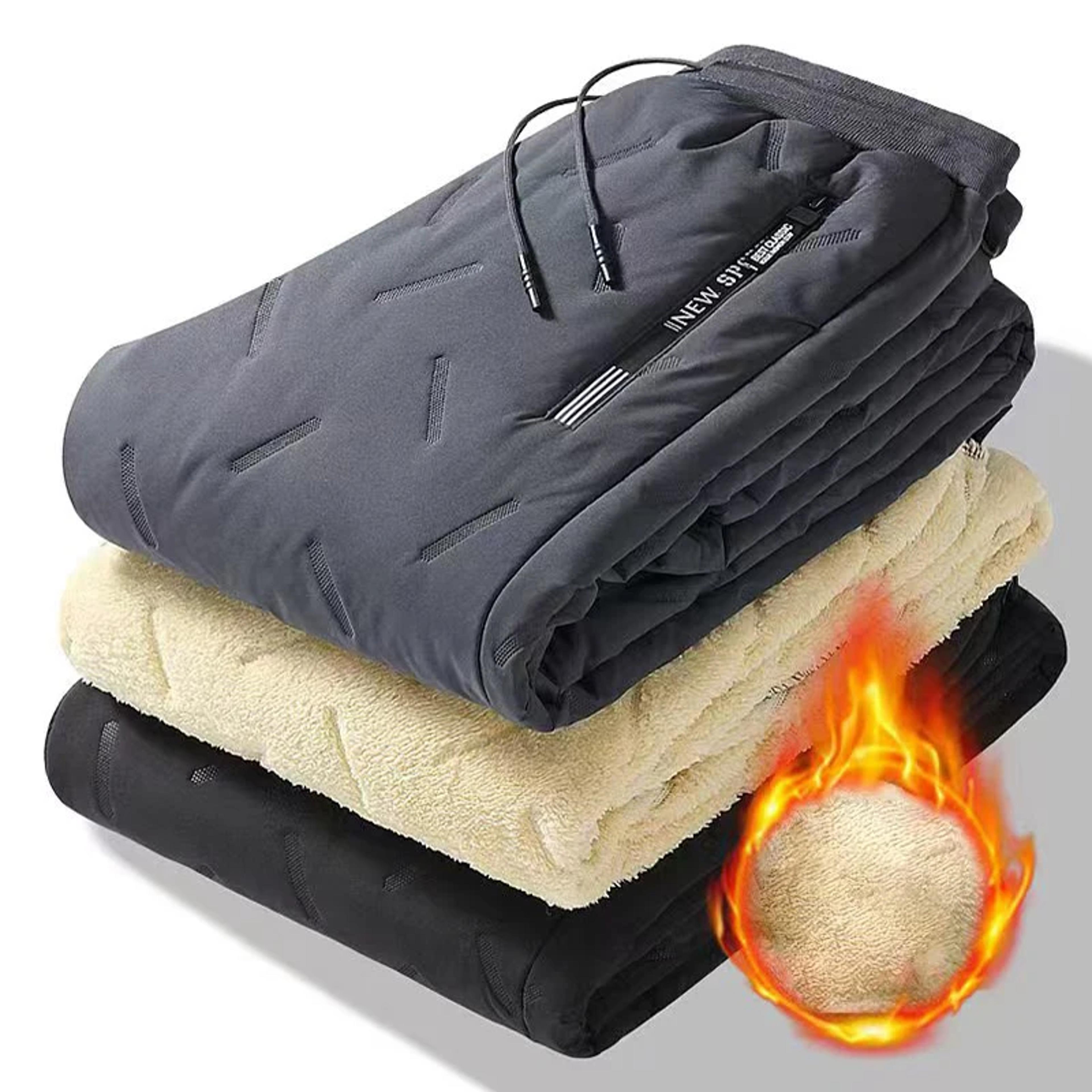 men's thermal fleece sweatpants waterproof windproof winter trousers