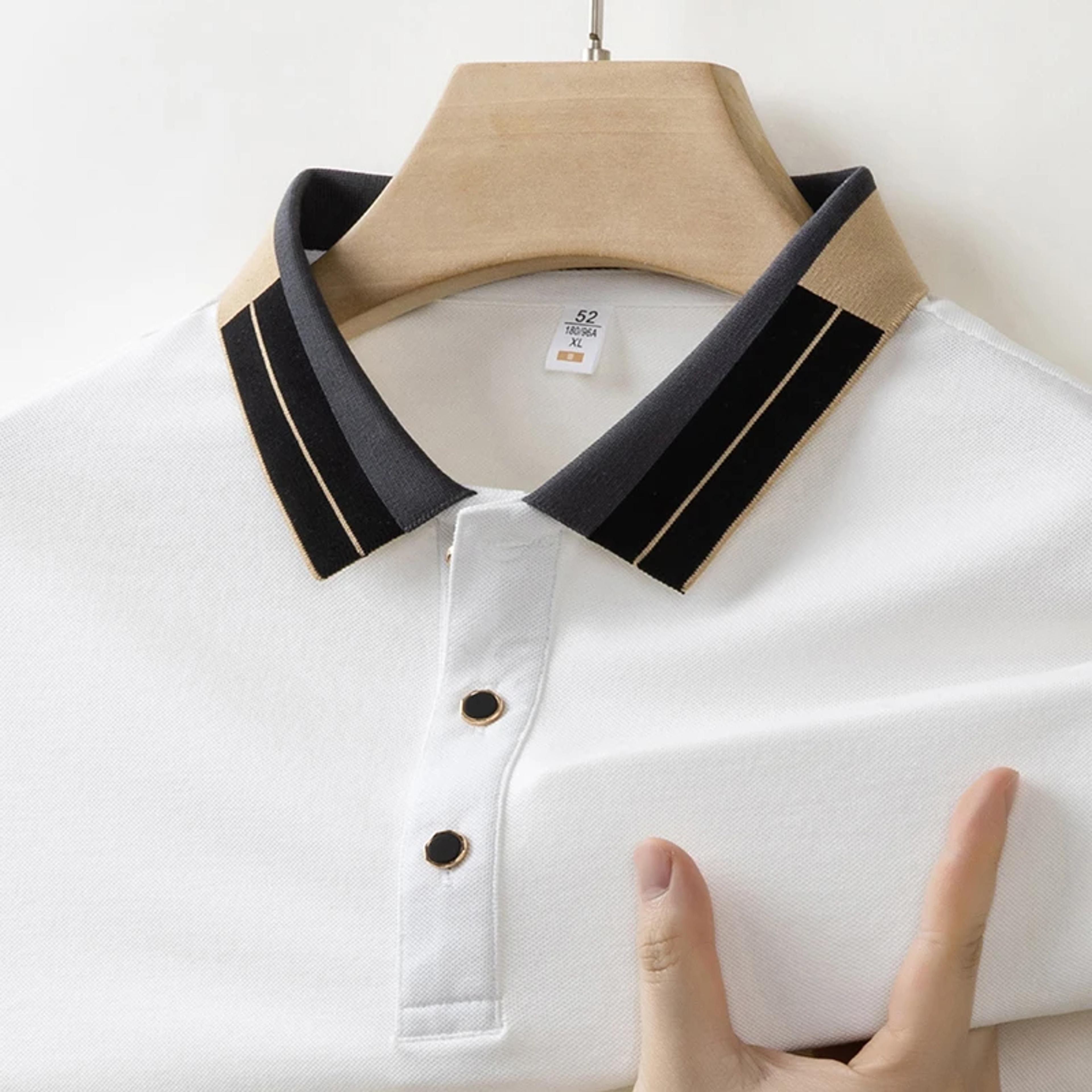 men's business casual short sleeve polo shirt breathable solid color top