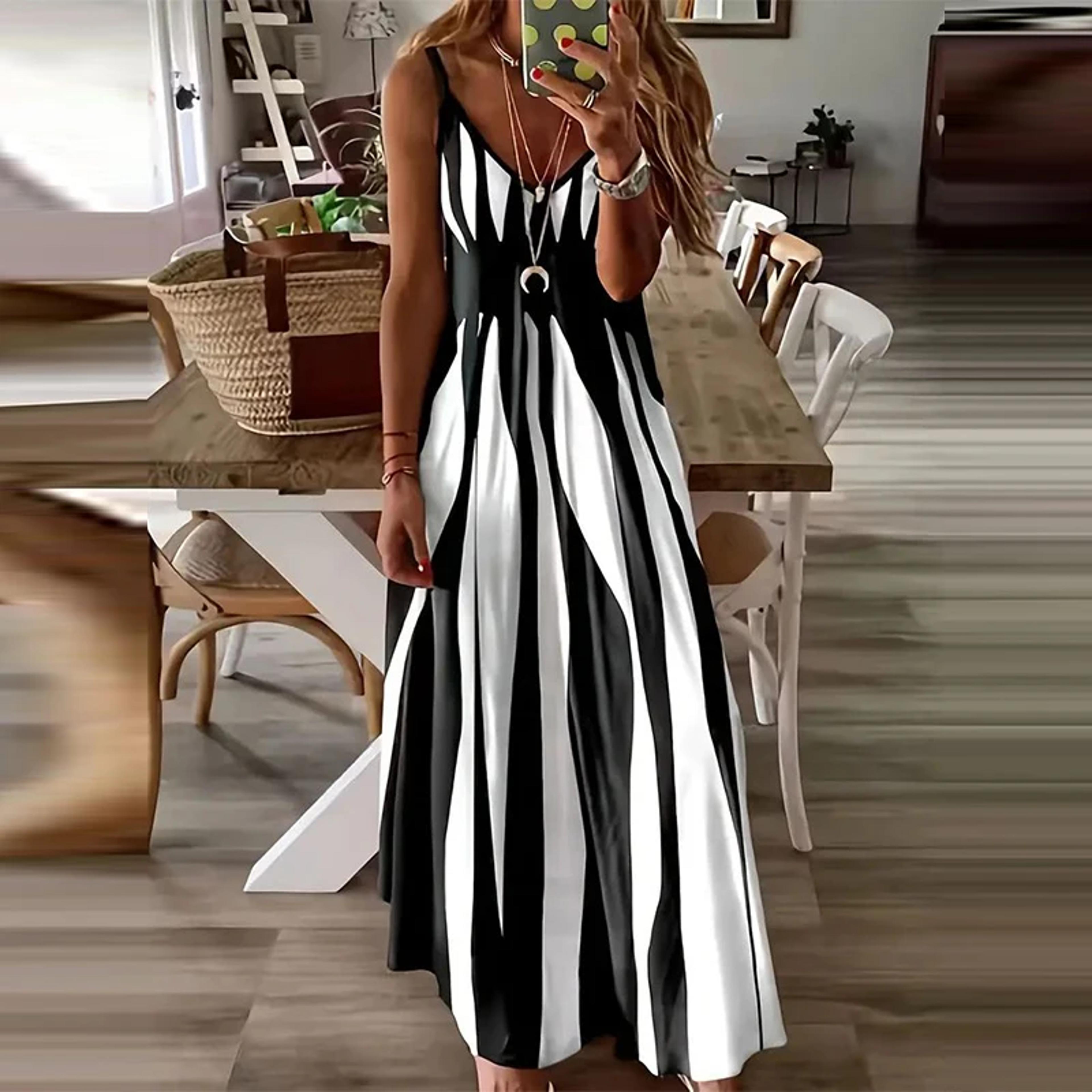 zebra print summer dress comfortable casual dress for women