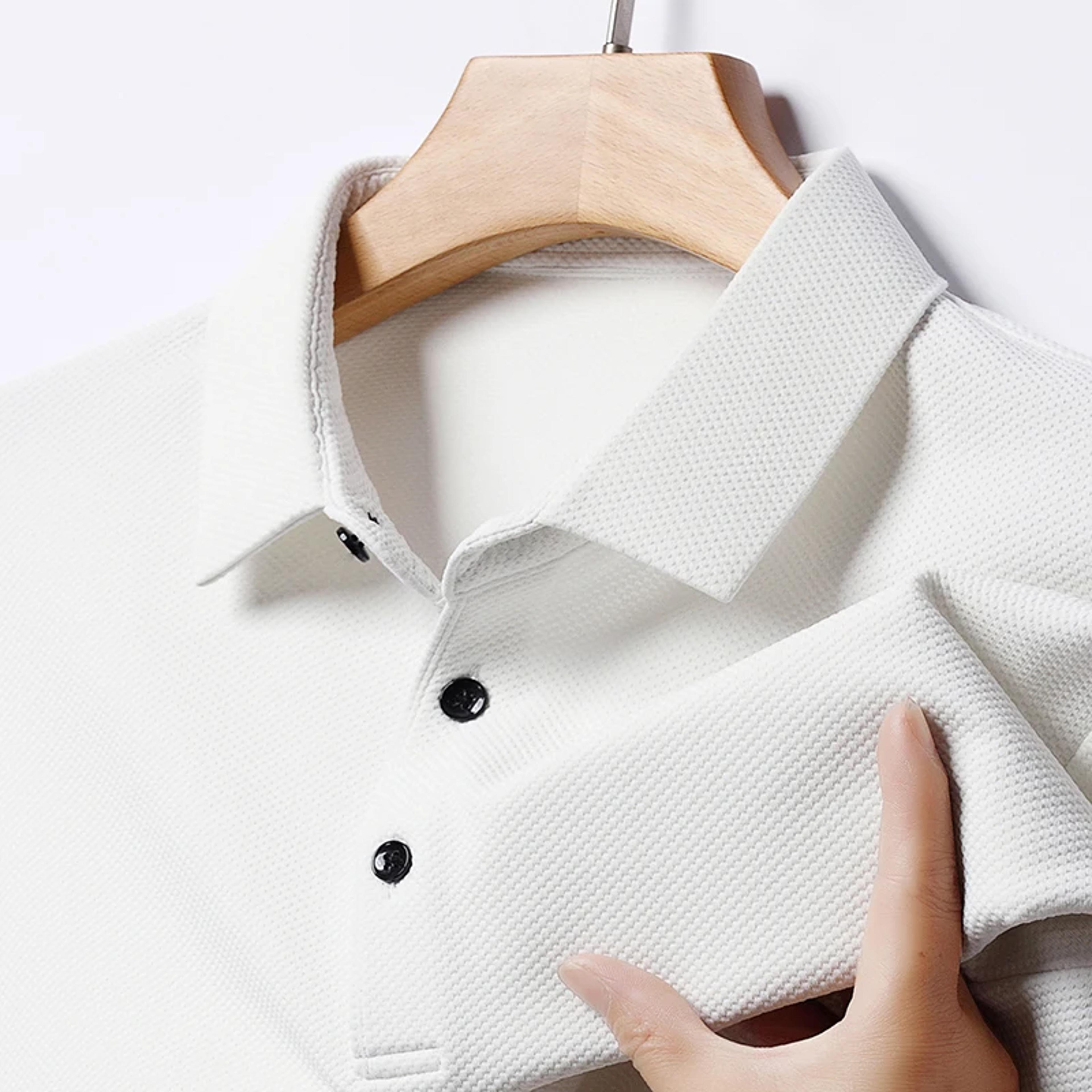 men's waffle polo shirt breathable short sleeve summer polo