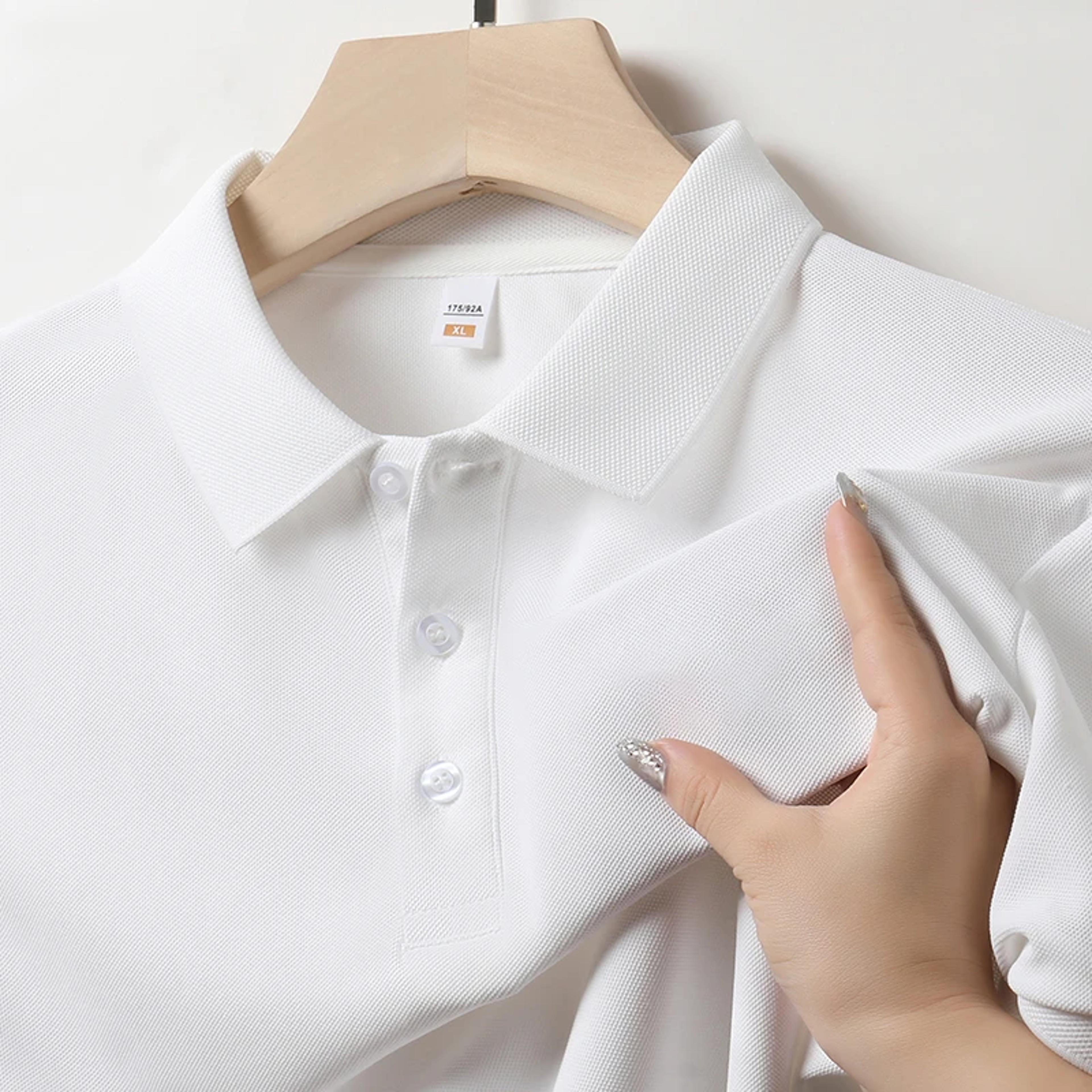 men's solid color short sleeve polo shirt casual summer top