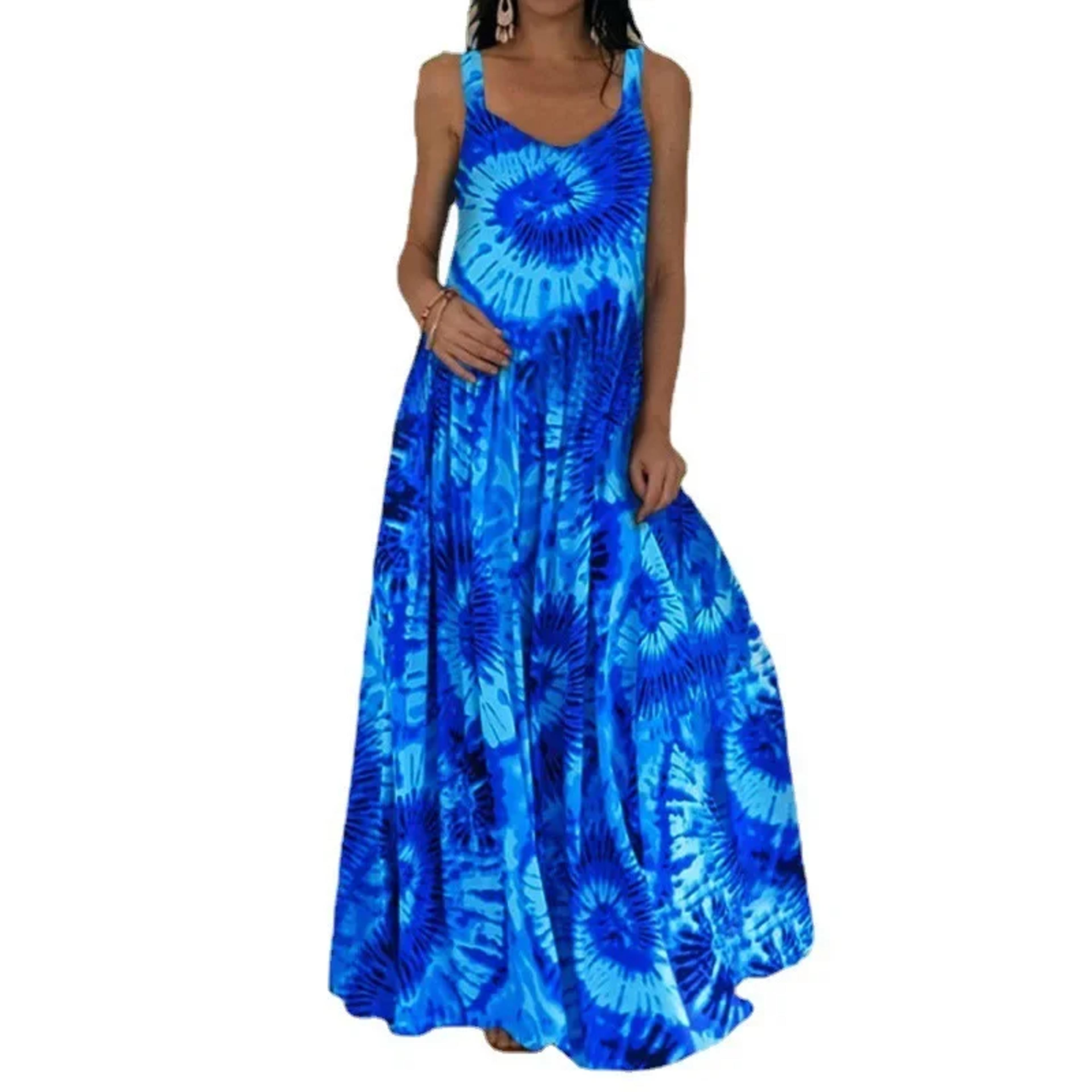flame print maxi dress sleeveless summer casual long dress for women