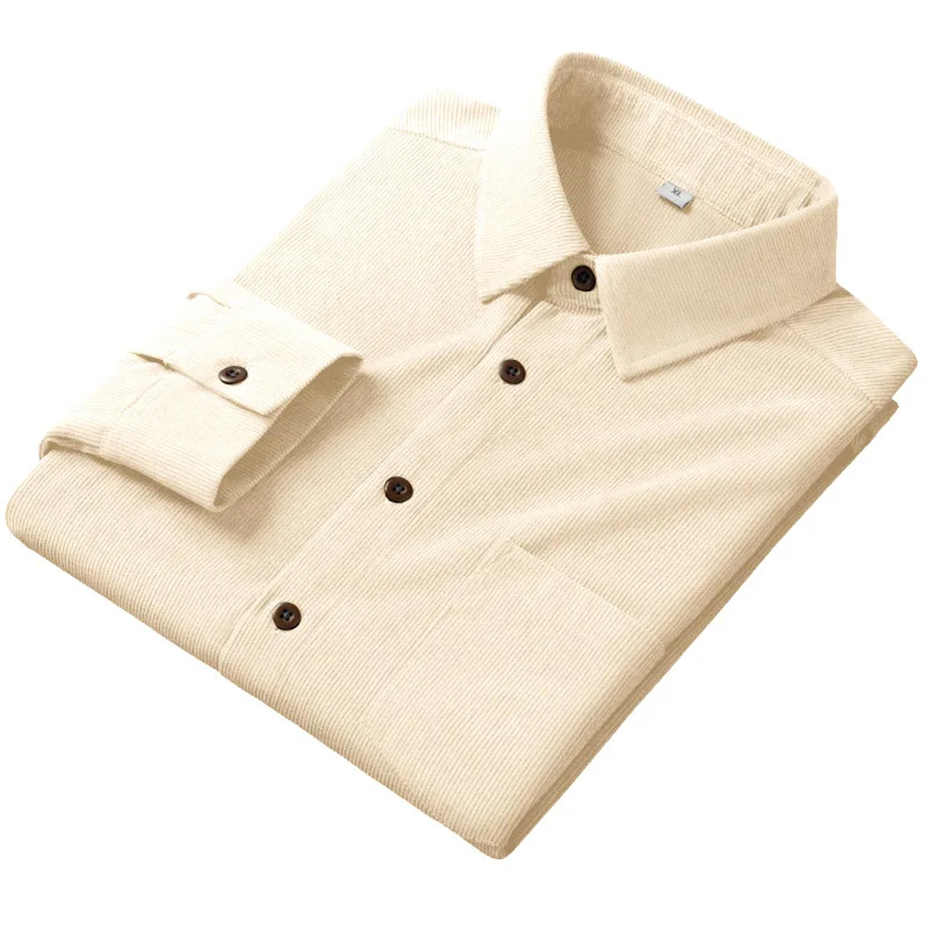 men's corduroy long sleeve shirt casual solid button up top