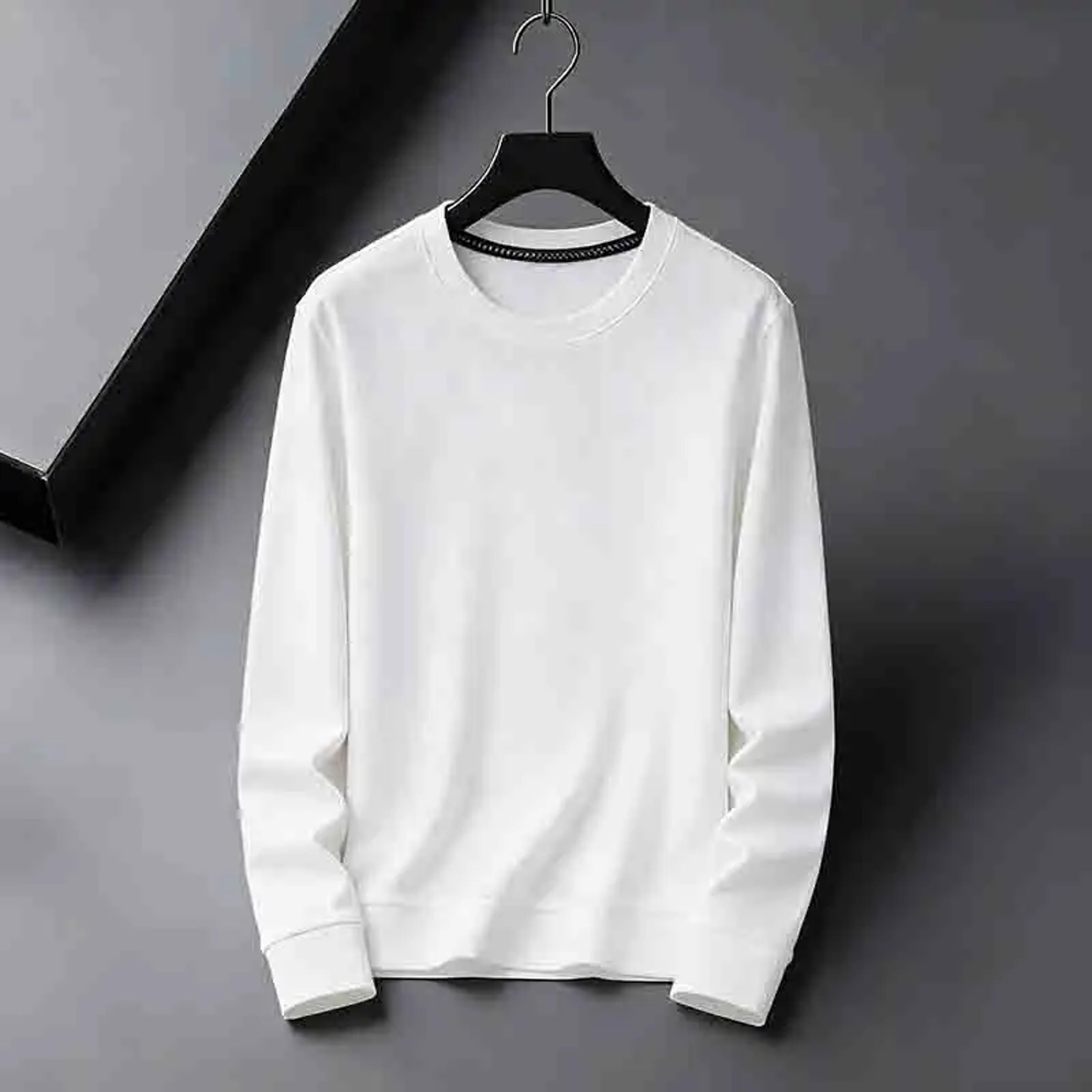 men's breathable crew neck knit sweater long sleeve solid pullover