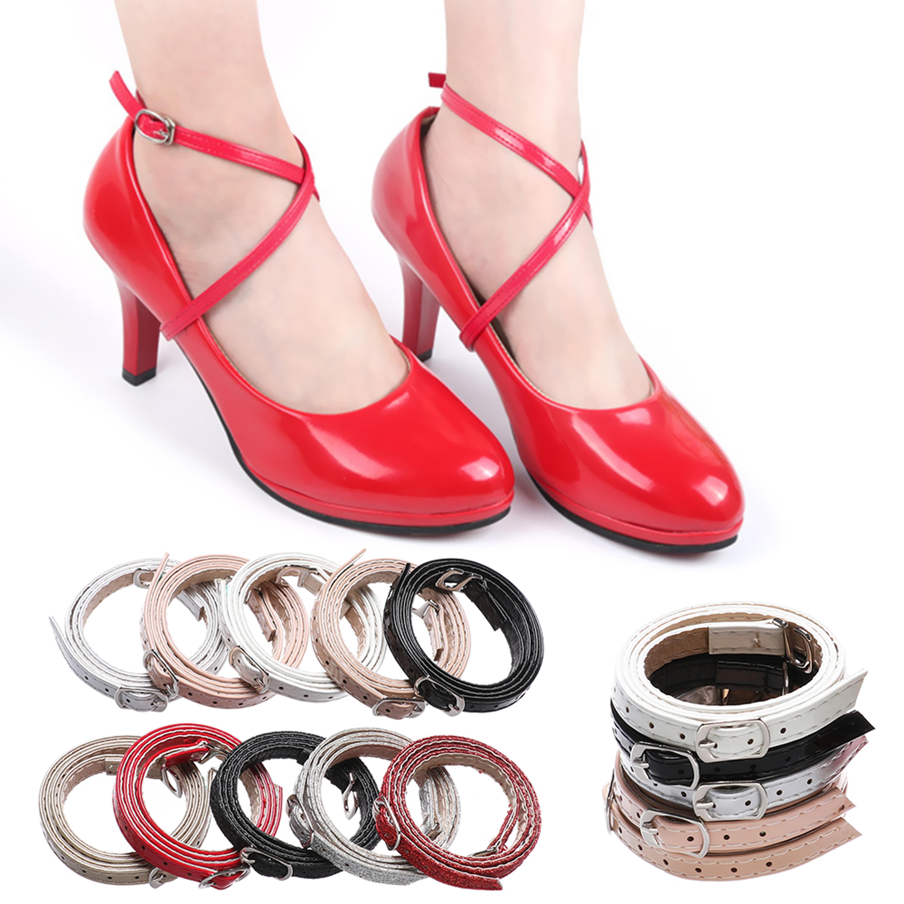 adjustable high heel straps anti slip pu leather ankle shoe straps