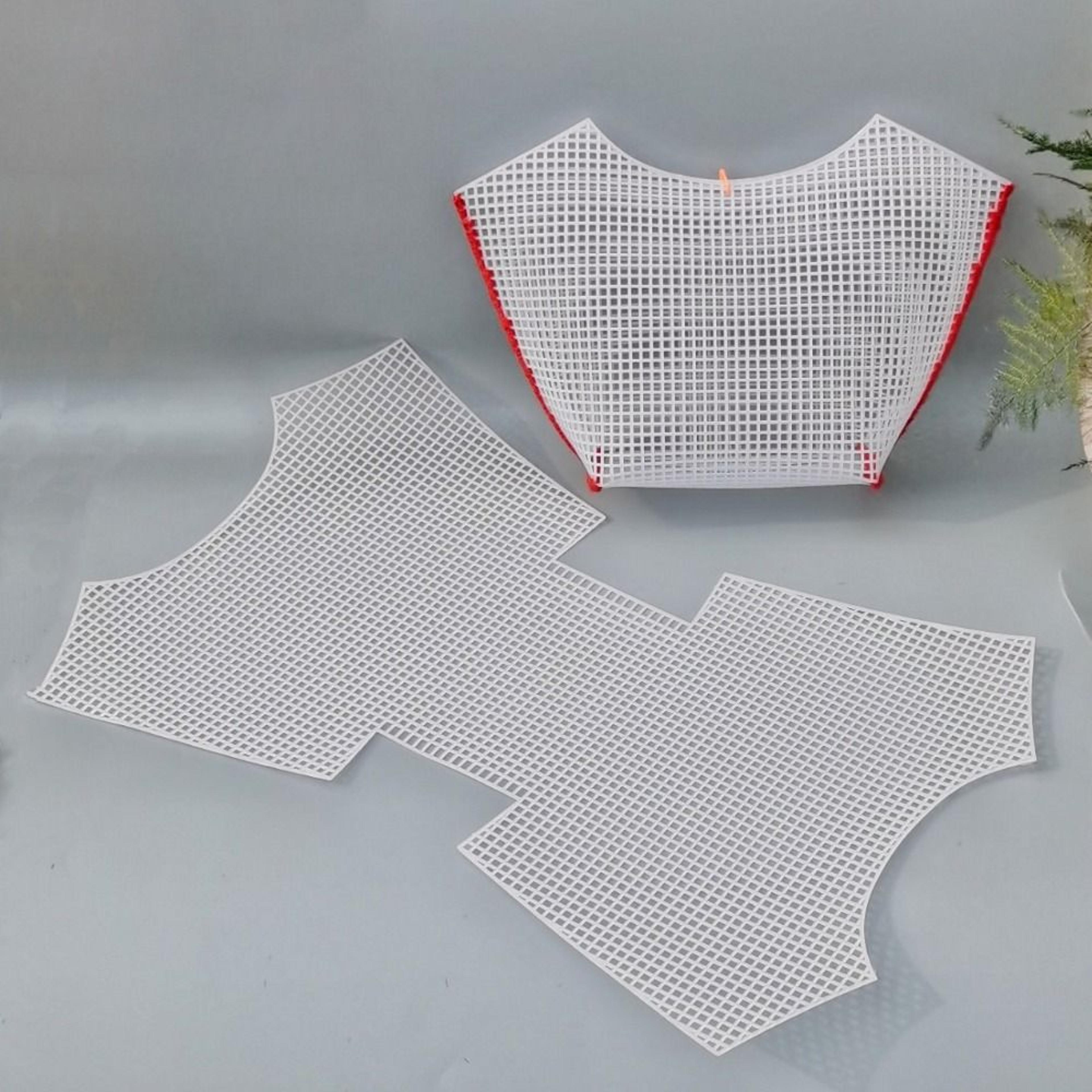 diy plastic canvas mesh sheet for crochet bag and purse making