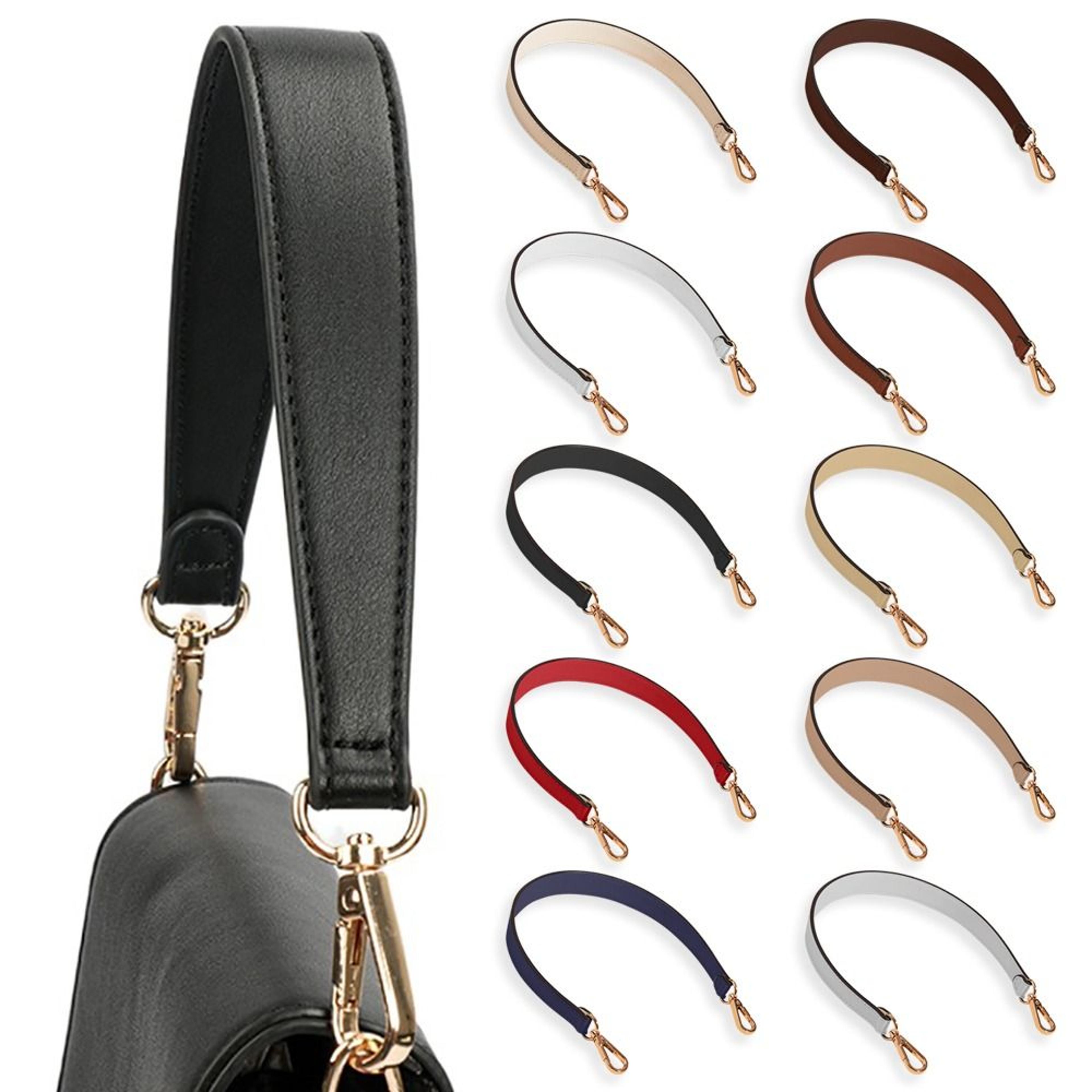 pu leather bag strap short replacement purse strap with gold buckles