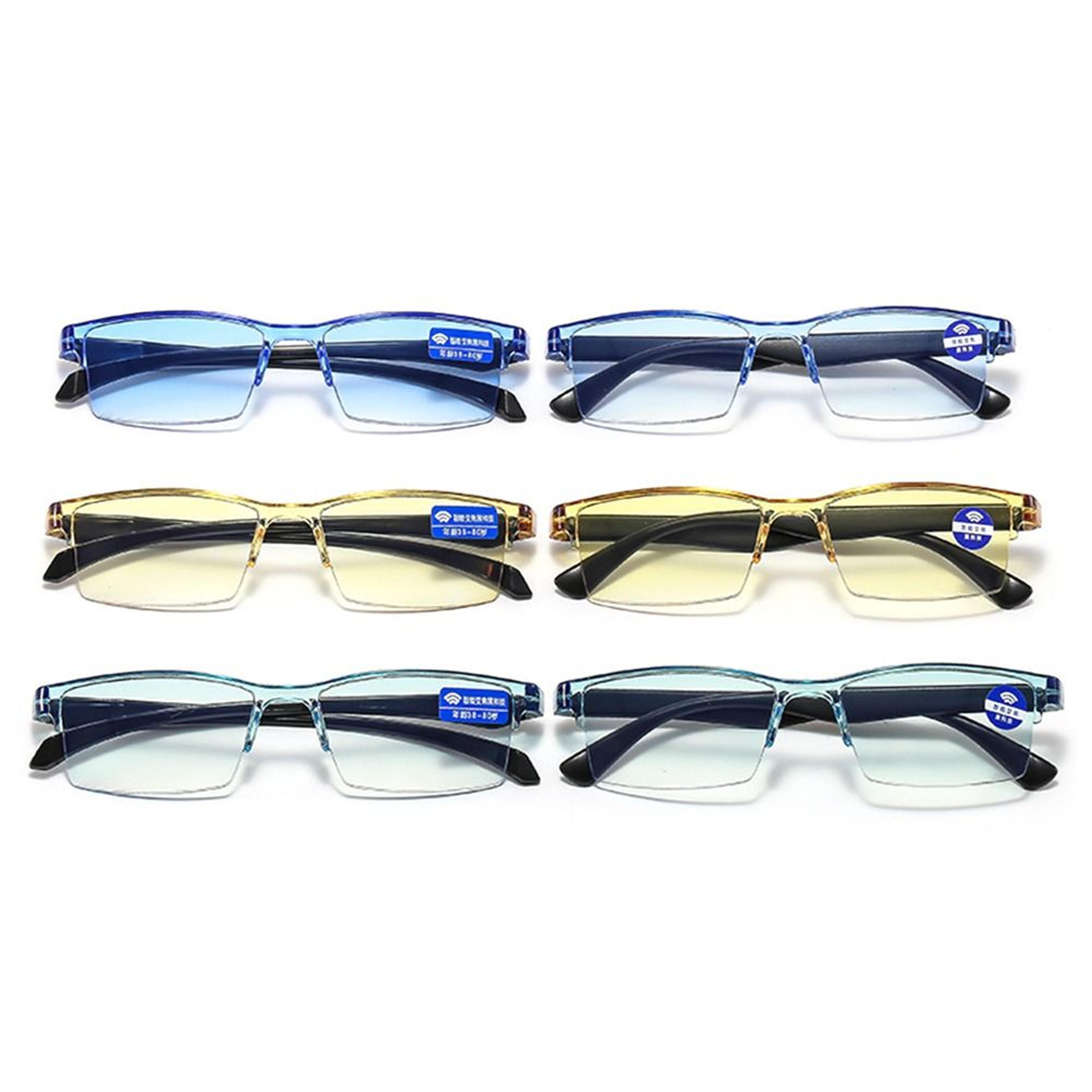 smart auto focus reading glasses with blue light filtering lenses