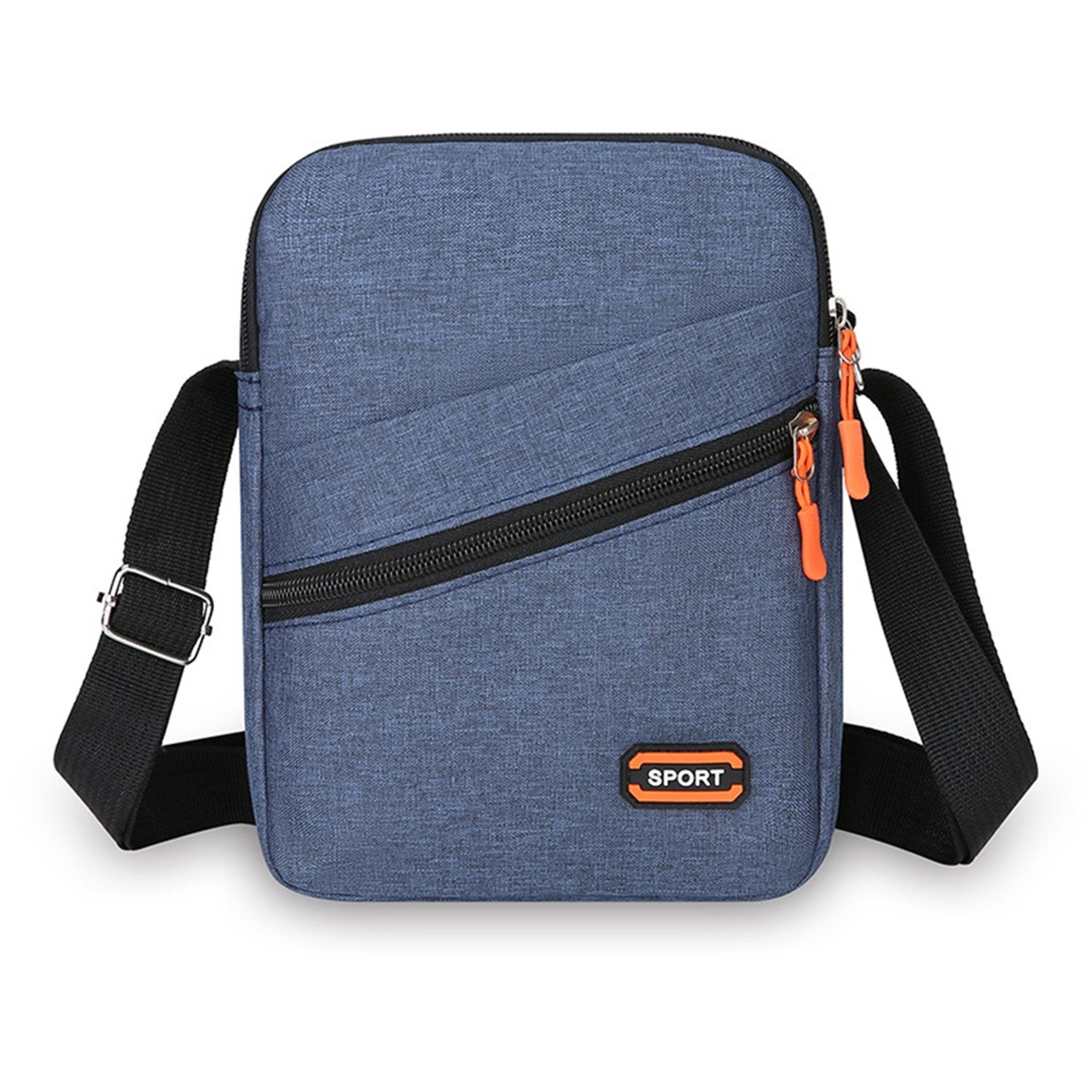 men's waterproof oxford crossbody bag large capacity multi pocket shoulder bag