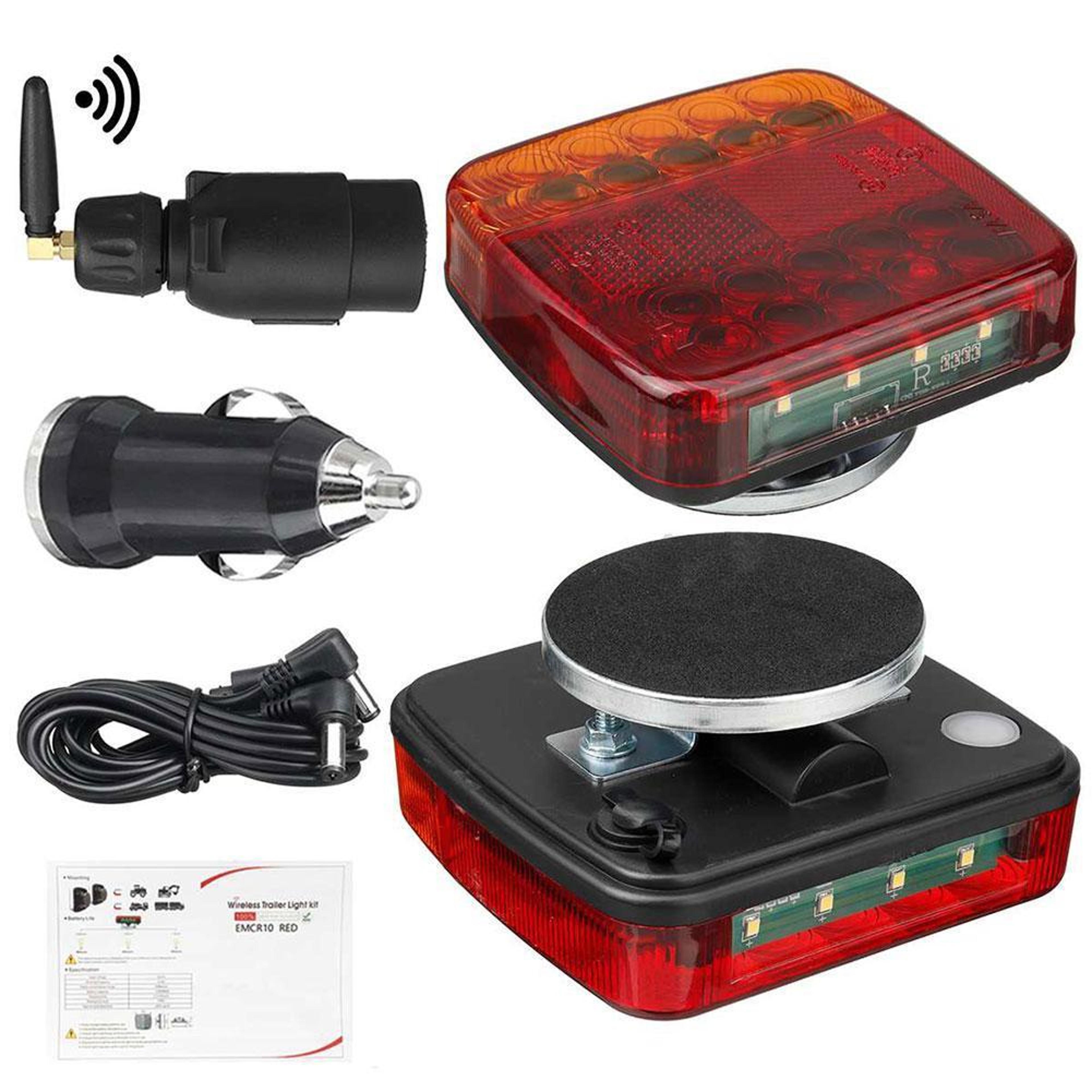 wireless magnetic trailer lights rechargeable waterproof led tail light kit