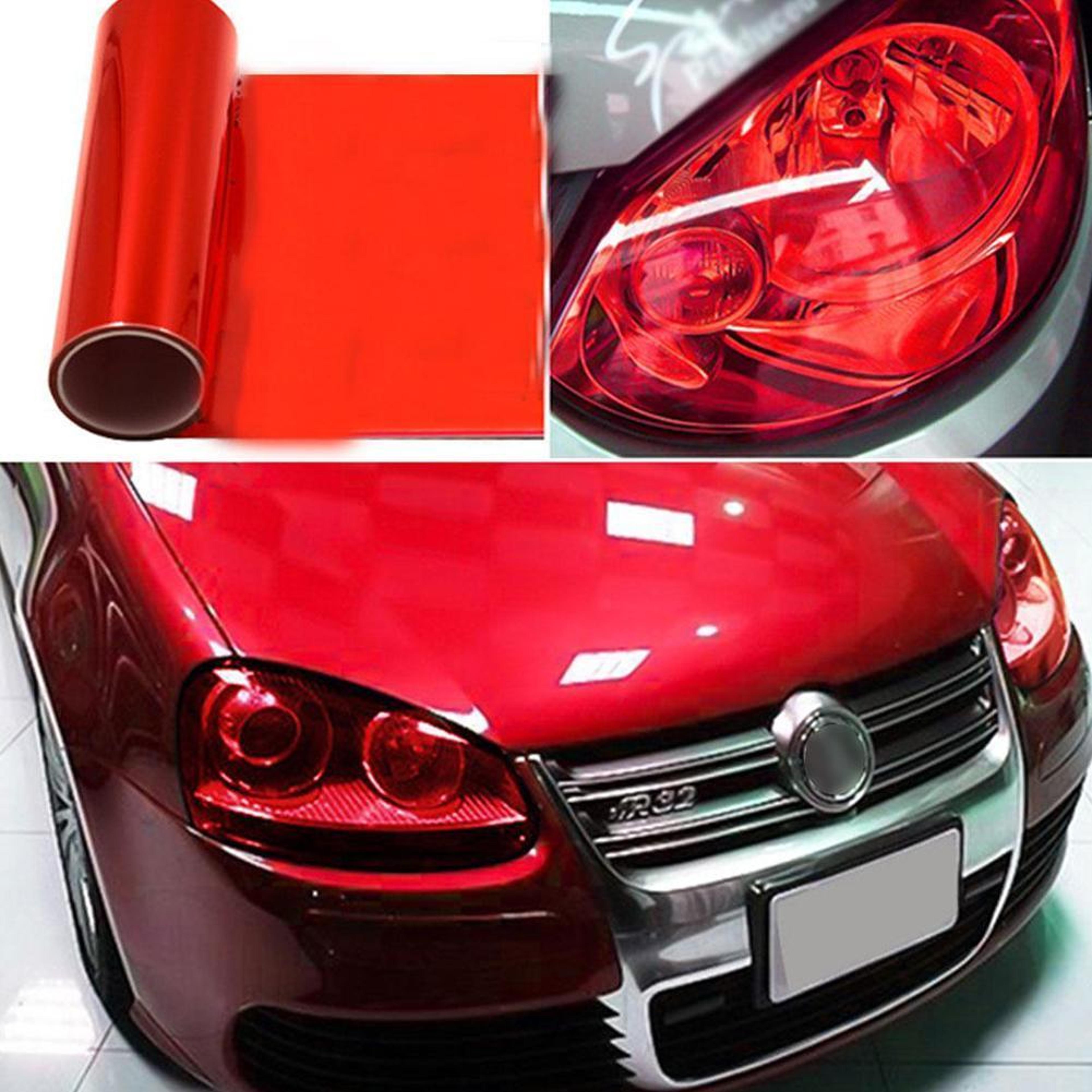 red headlight taillight tint film self adhesive car light vinyl wrap 60 x 30 cm