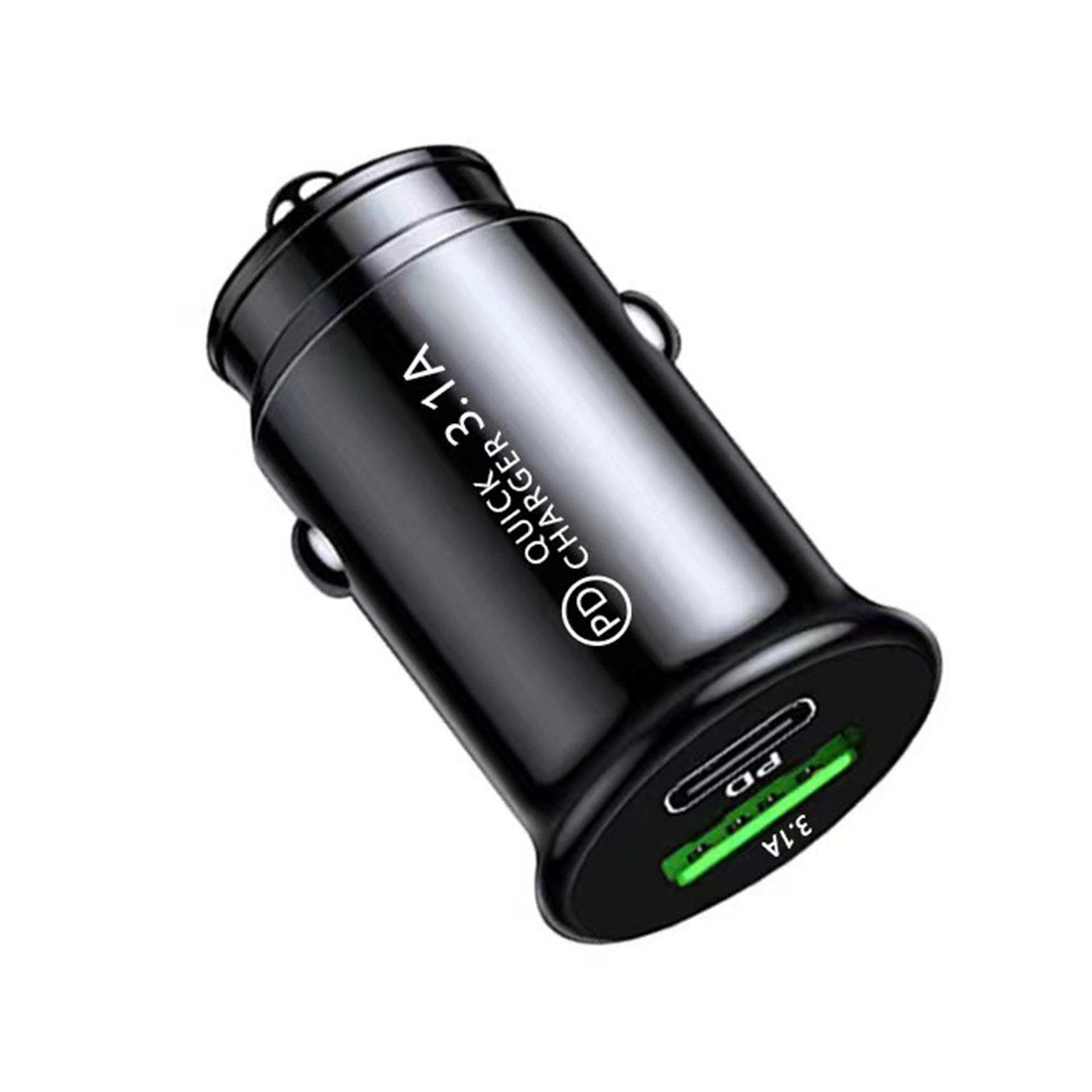 20w dual port usb c car charger with pd qc3.0 fast charging