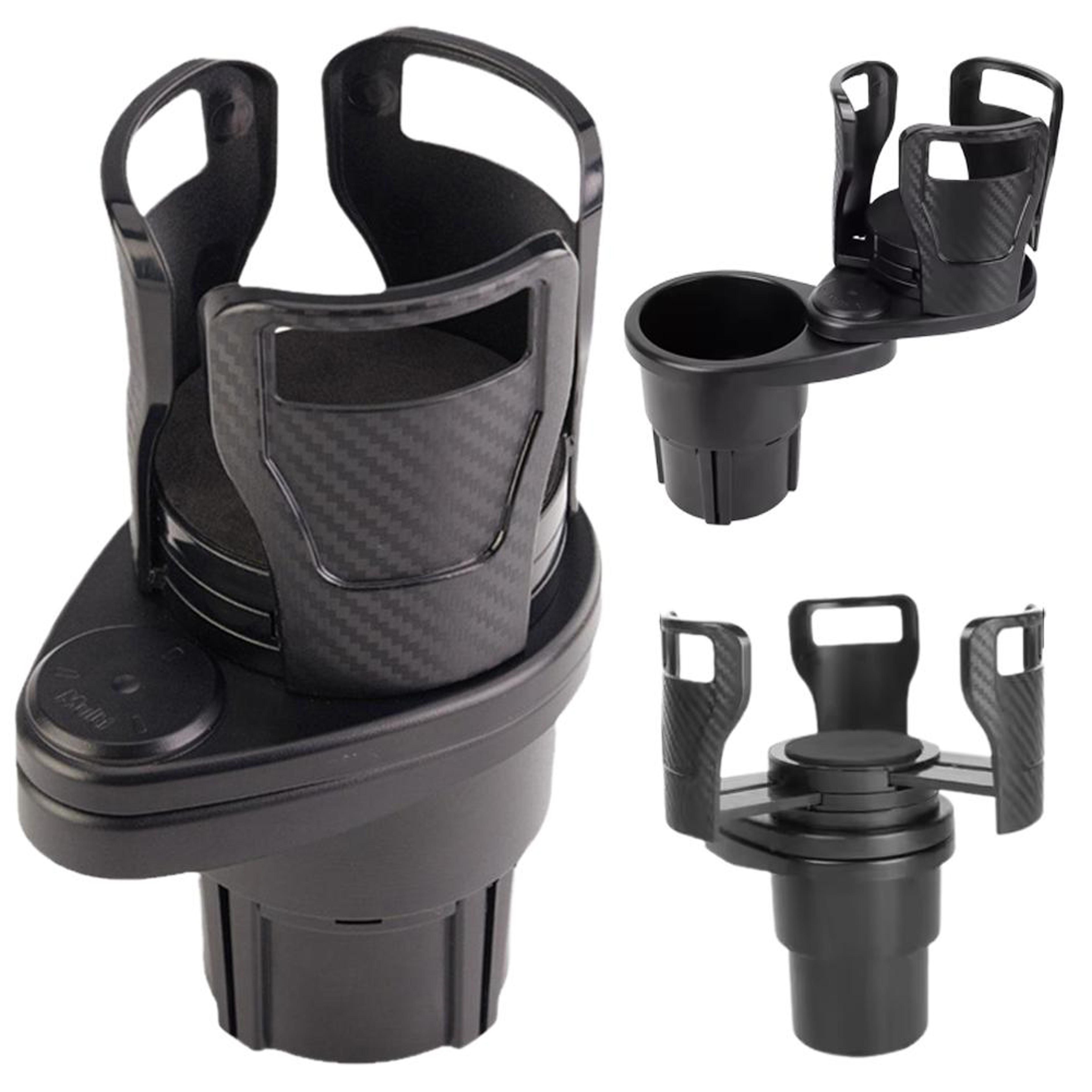 adjustable dual car cup holder expander with phone storage